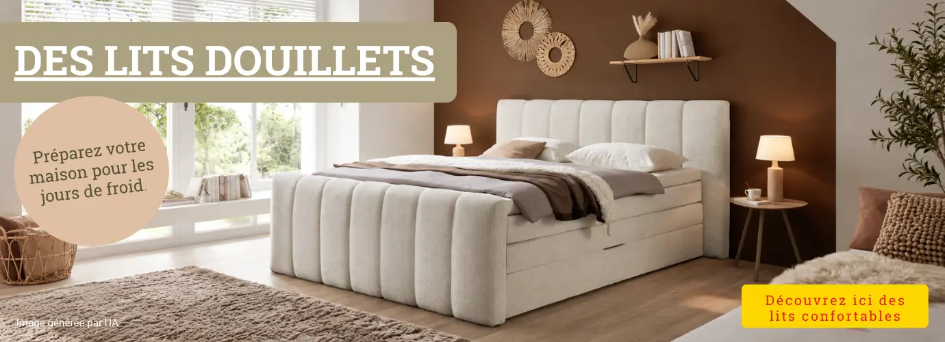 Des lits douillets : préparez votre intérieur pour les jours de froid. Découvrez-les ici >
