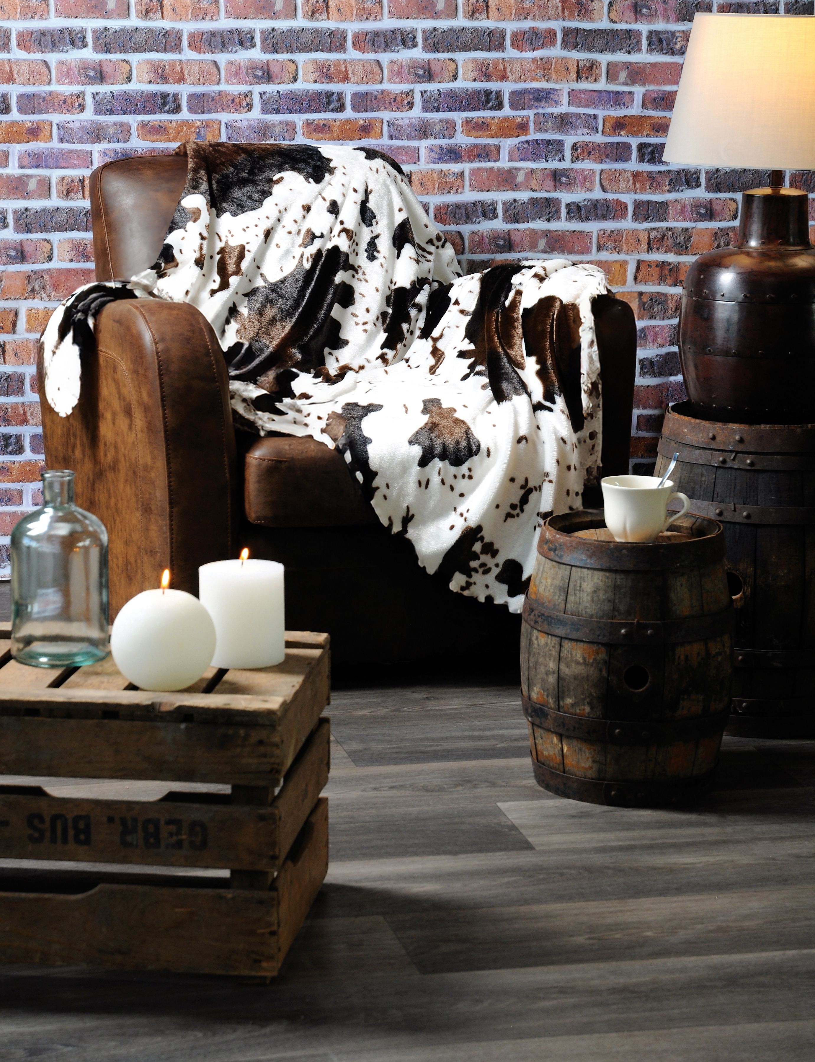 Plaid aspect peau de vache HOMETEX