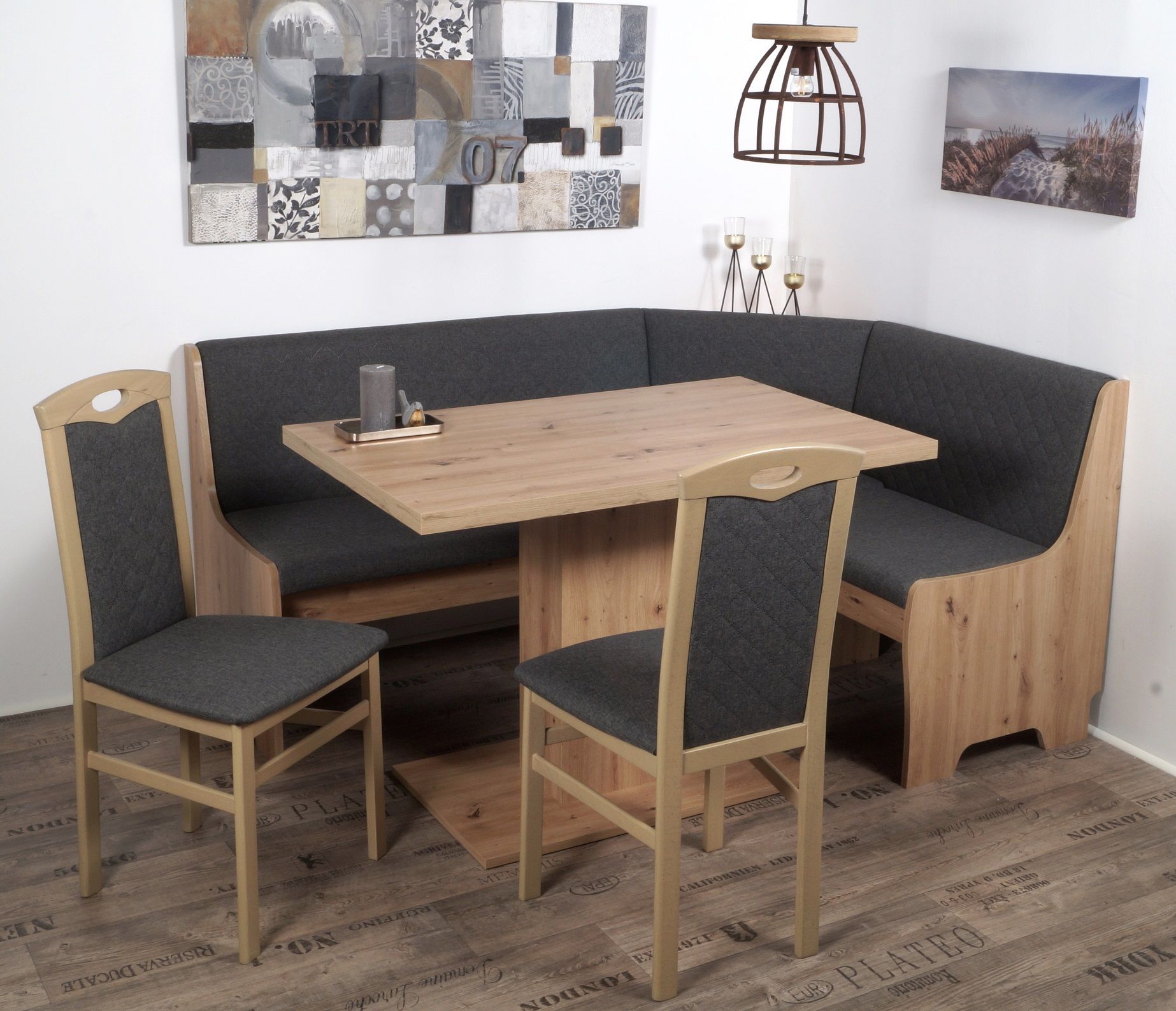 Coin repas avec banquette d'angle 4 éléments BREMEN