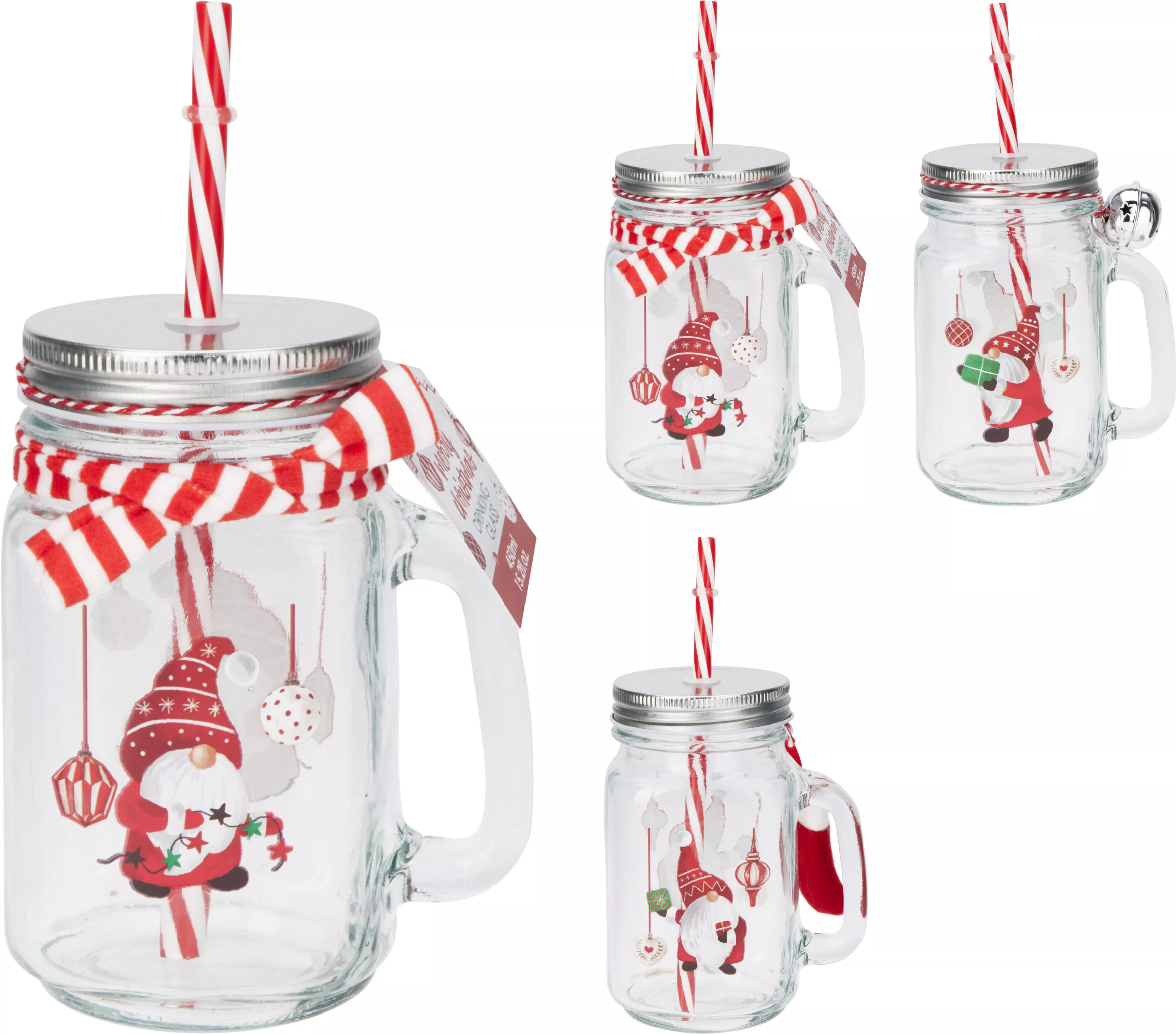 Gobelet avec paille motif lutin CHRISTMAS