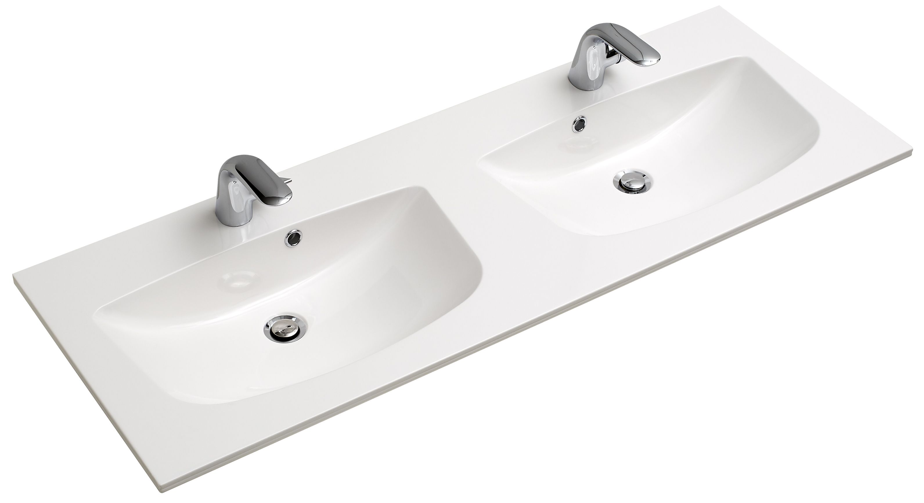 Plan double vasque en marbre minéral SOLITAIRE 6025
