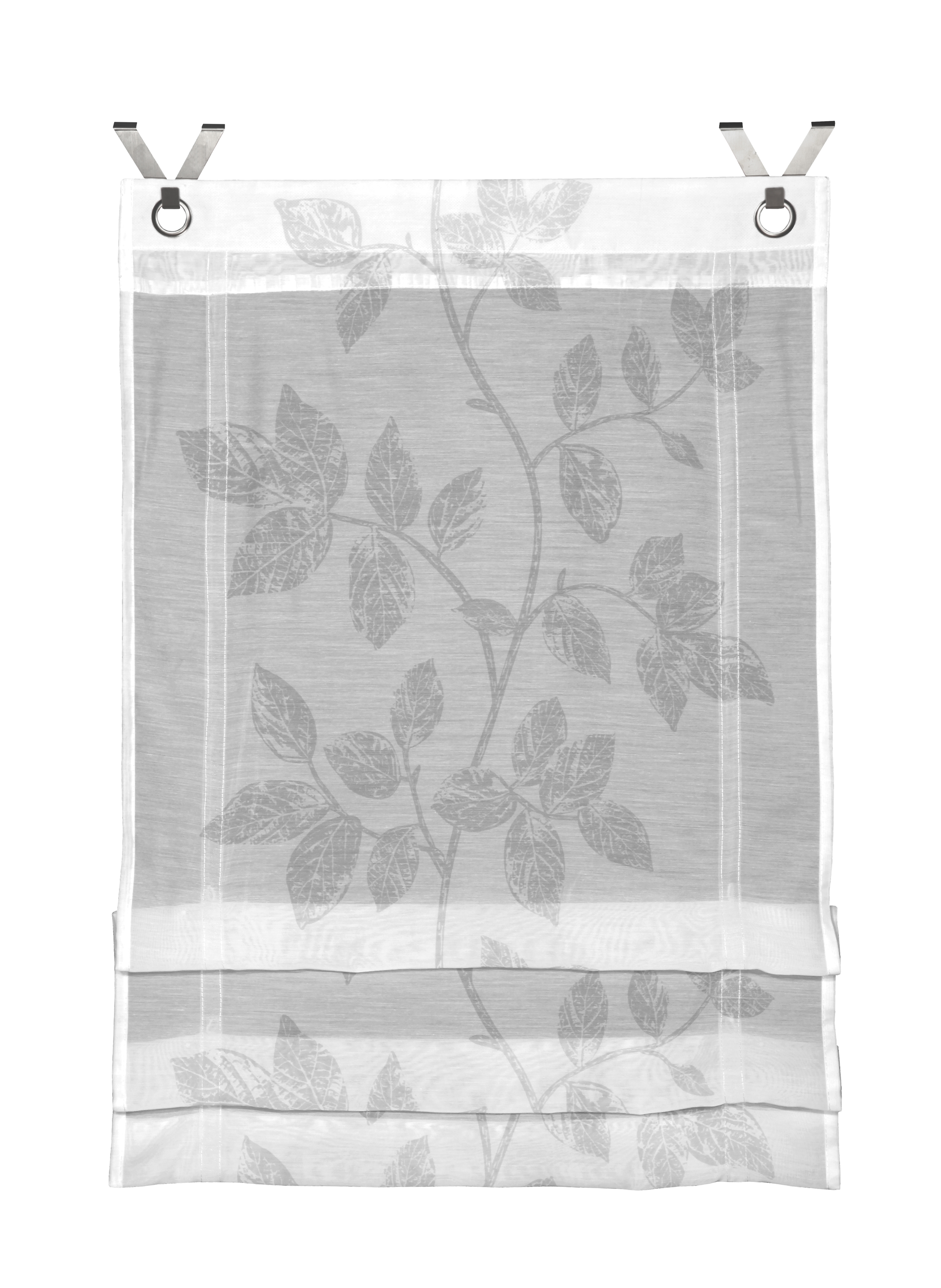 Rideau brise-bise à clipser 56x120cm ton argent ALASKA