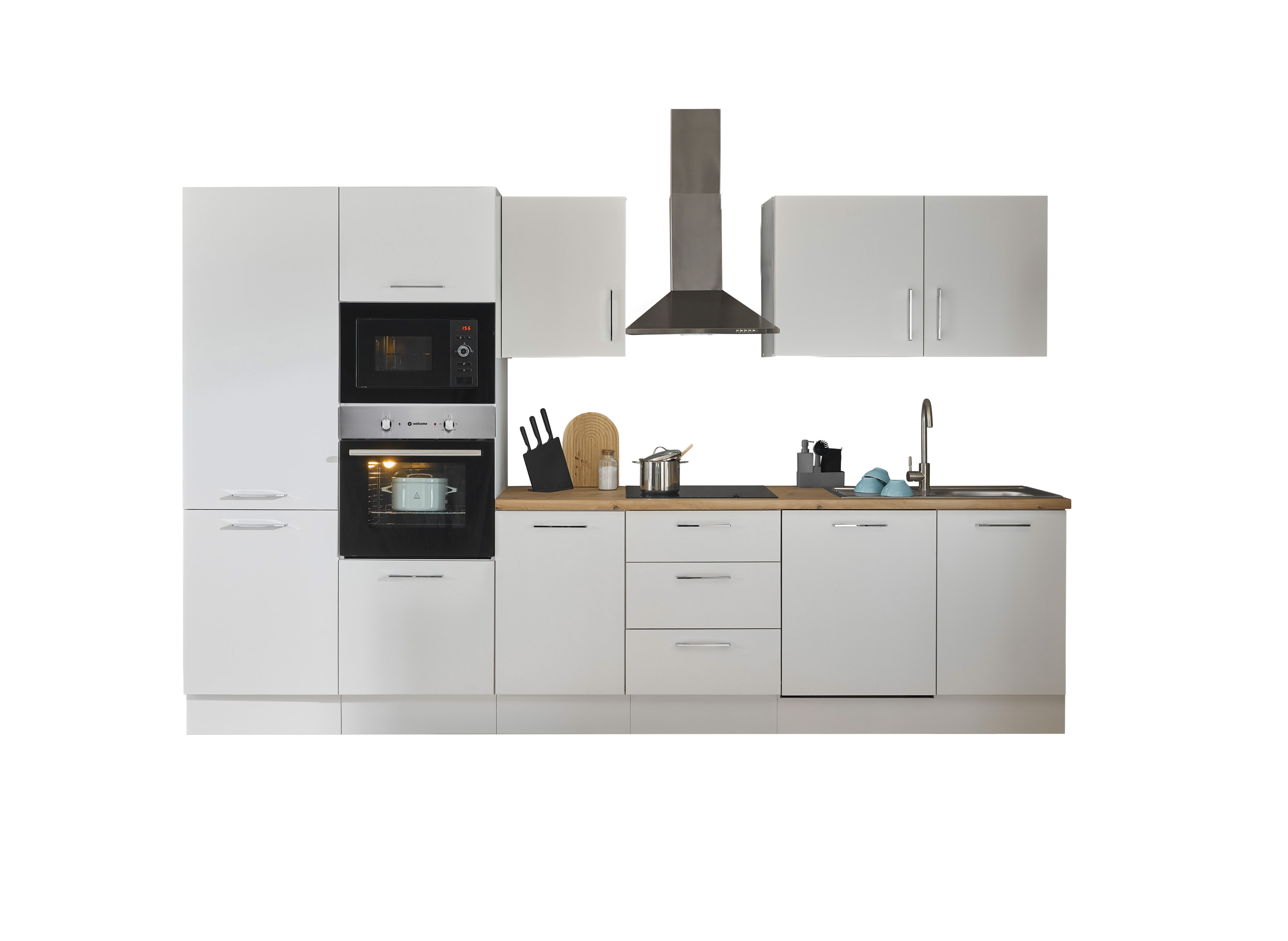 Bloc cuisine avec électroménager CORNWALL (bloc cuisine-four-lave-vaisselle-réfrigérateur-micro-ondes) I Bloc cuisine avec électroménager CORNWALL (bloc cuisine-four-lave-vaisselle-réfrigérateur-micro-ondes) I