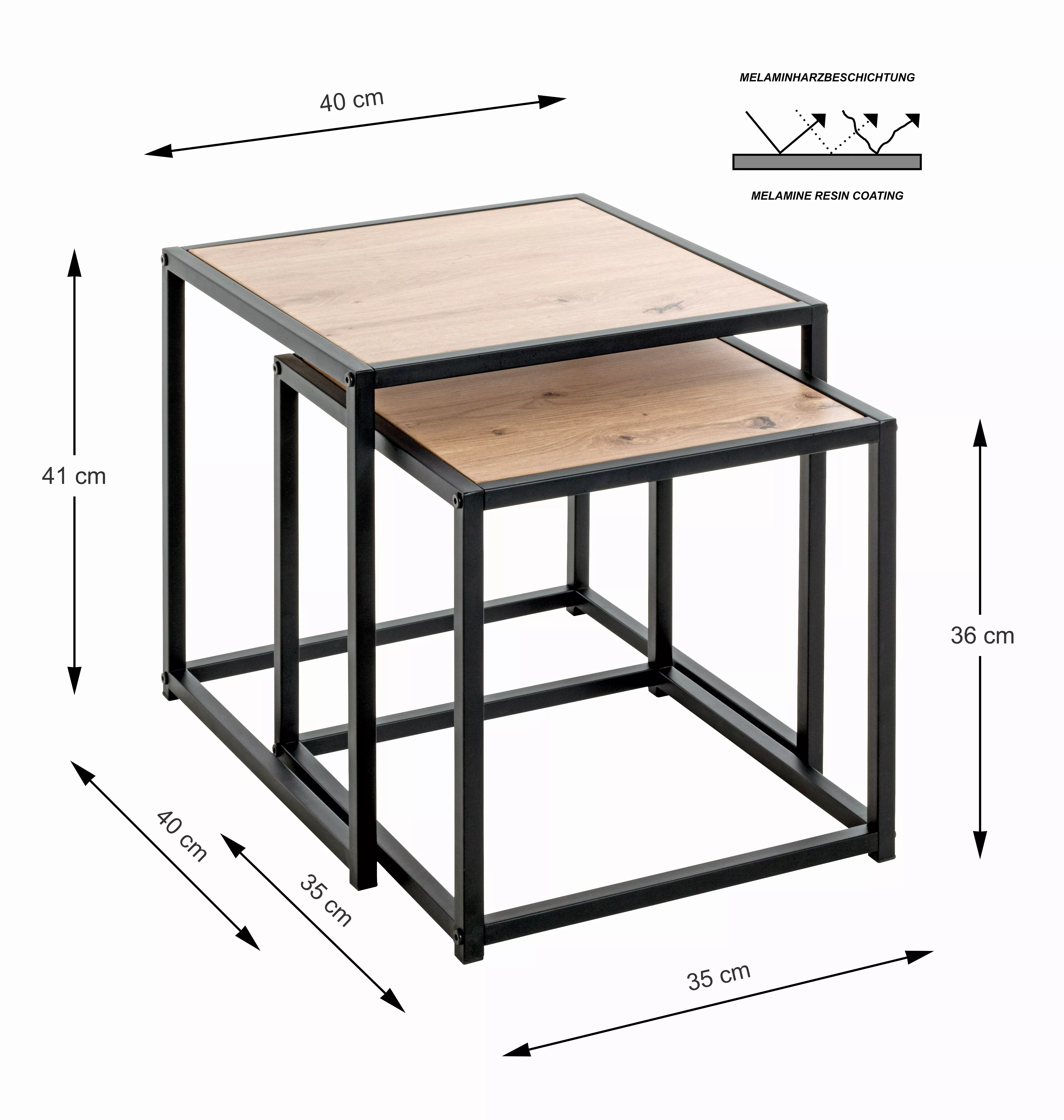 Lot de 2 tables gigognes CARTAGO