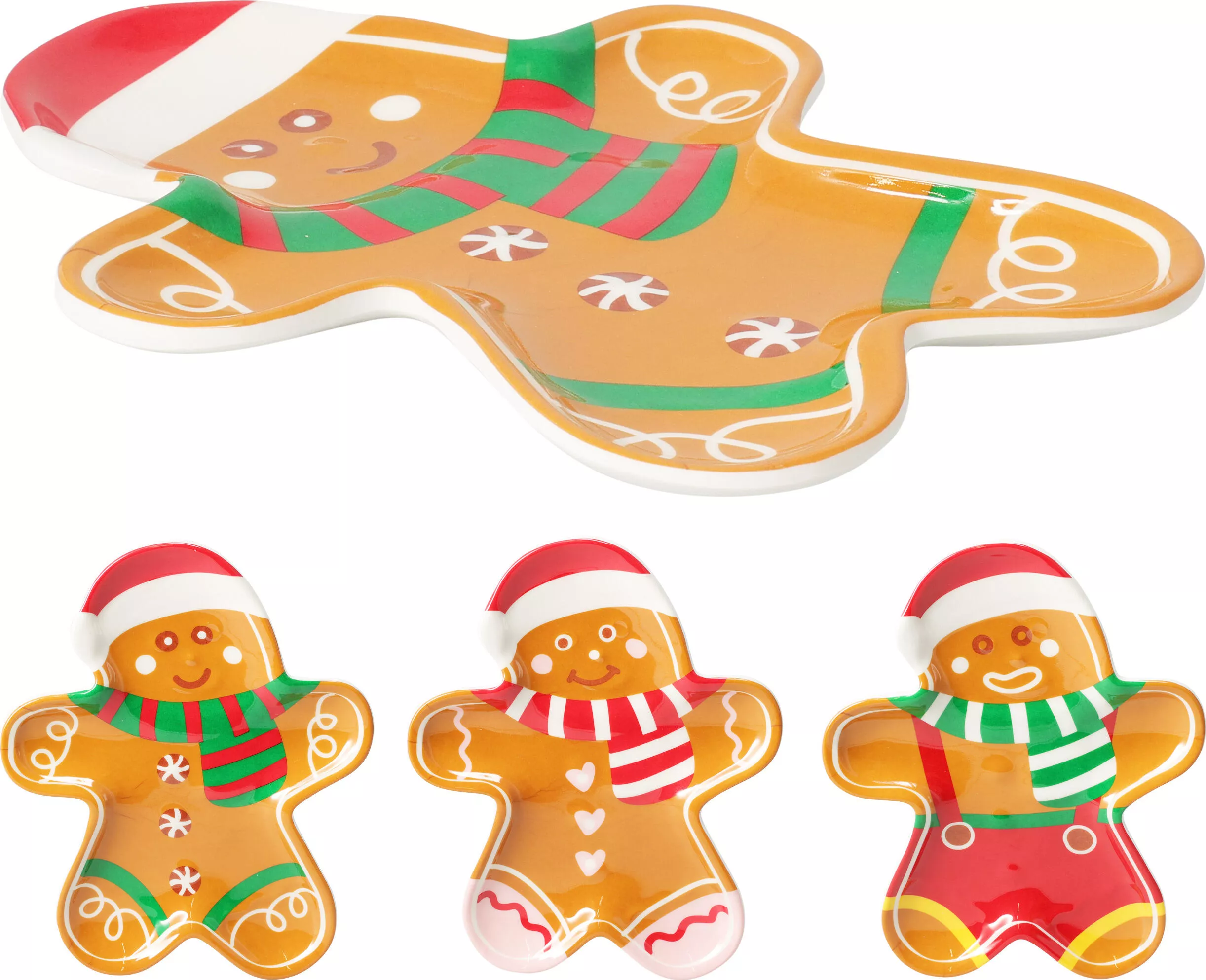 Assiette en forme de bonhomme en pain d'épices CHRISTMAS