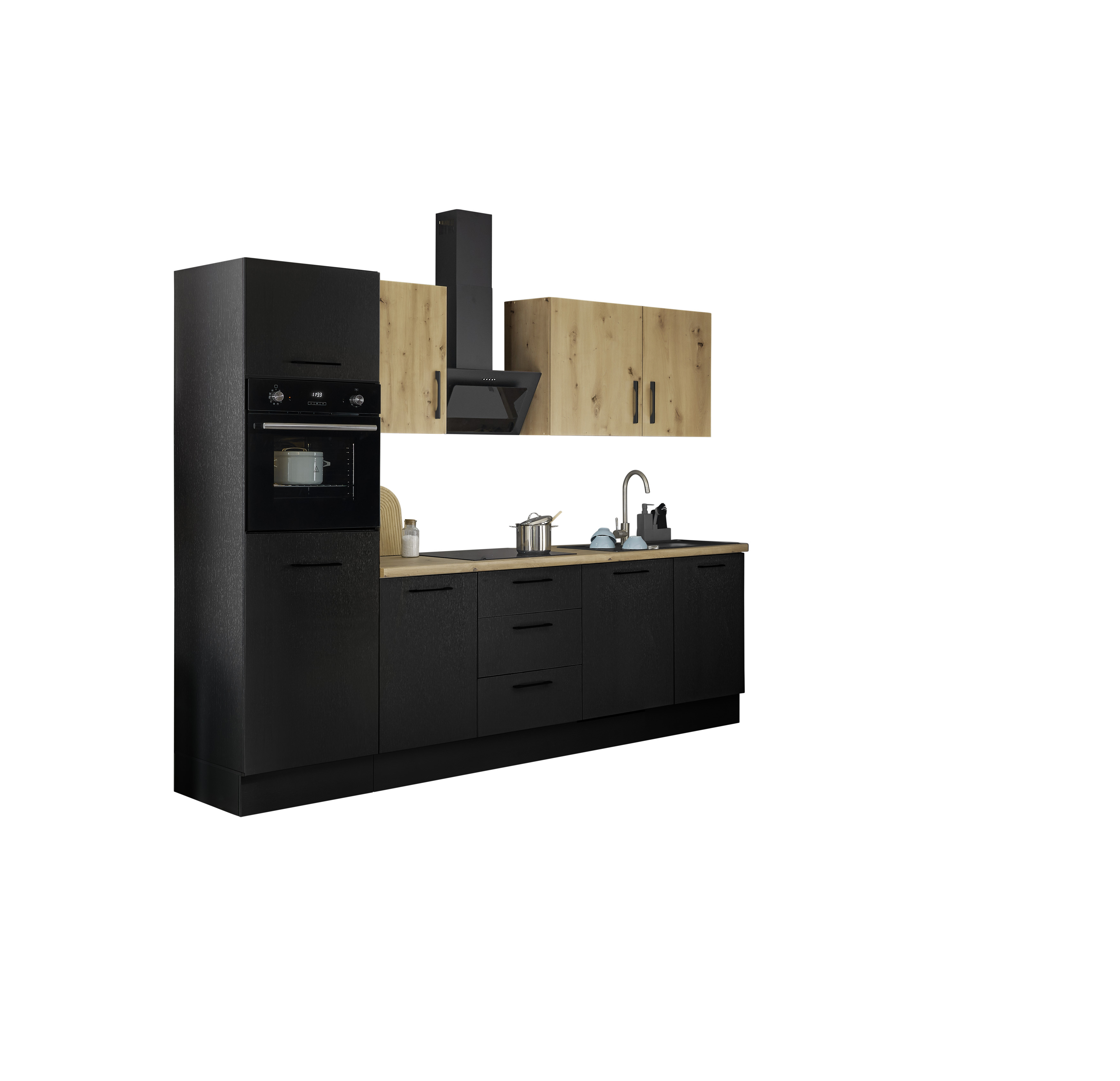 Bloc cuisine avec électroménager CORNWALL (bloc cuisine-four-réfrigérateur) X