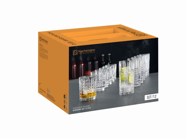Lot de 12 verres HIGHLAND SQUARE
