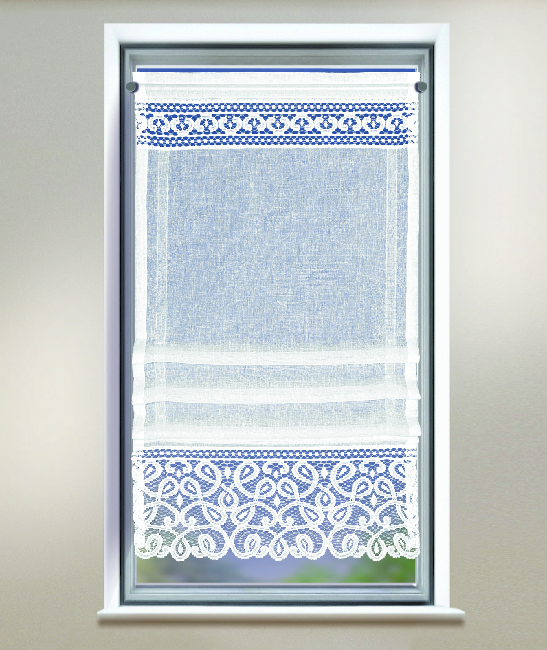 Rideau brise-bise à clipser 50x120cm ton blanc KATE