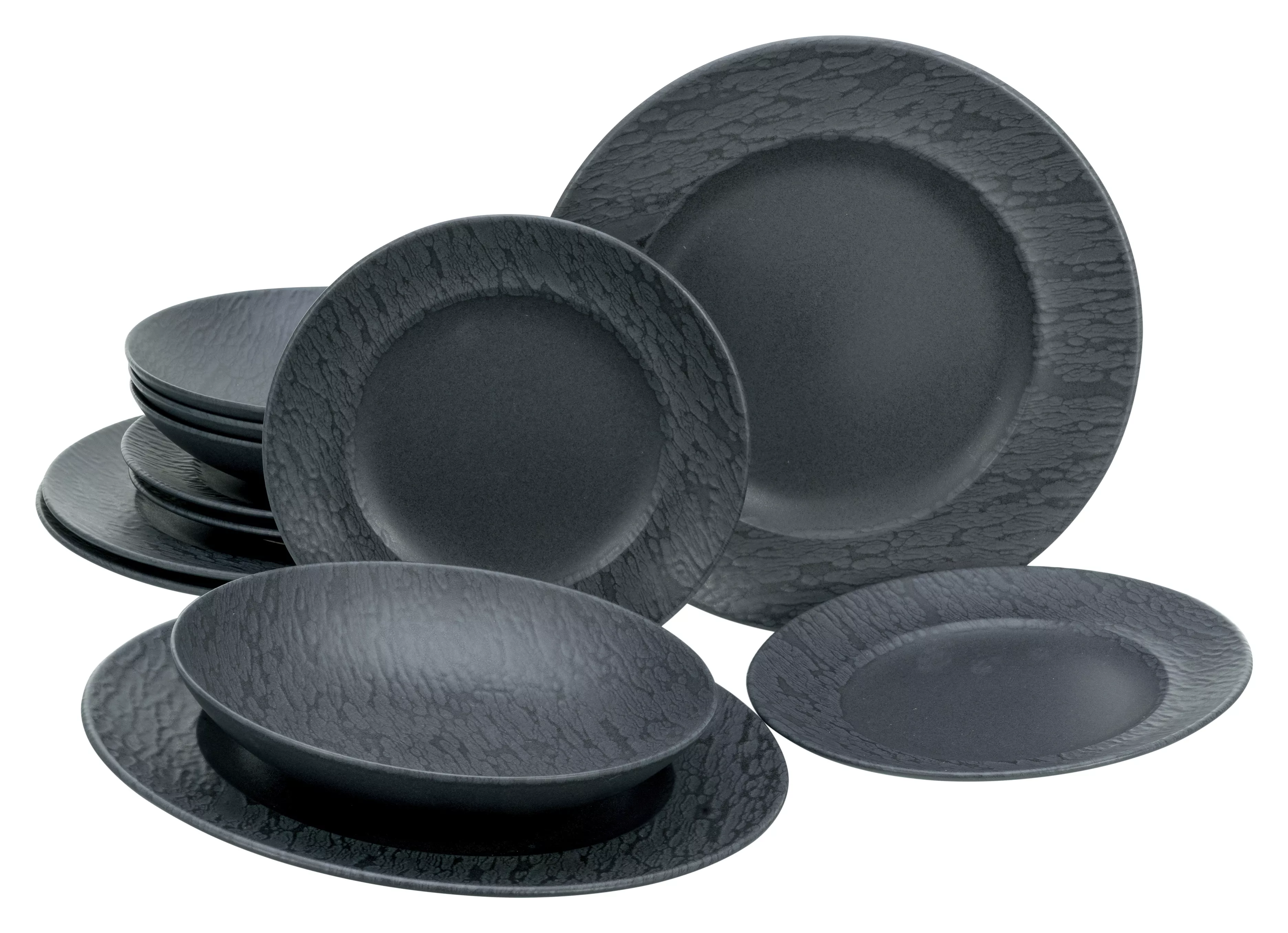 Service de table 12 pièces RONDO BLACK SCHIEFER