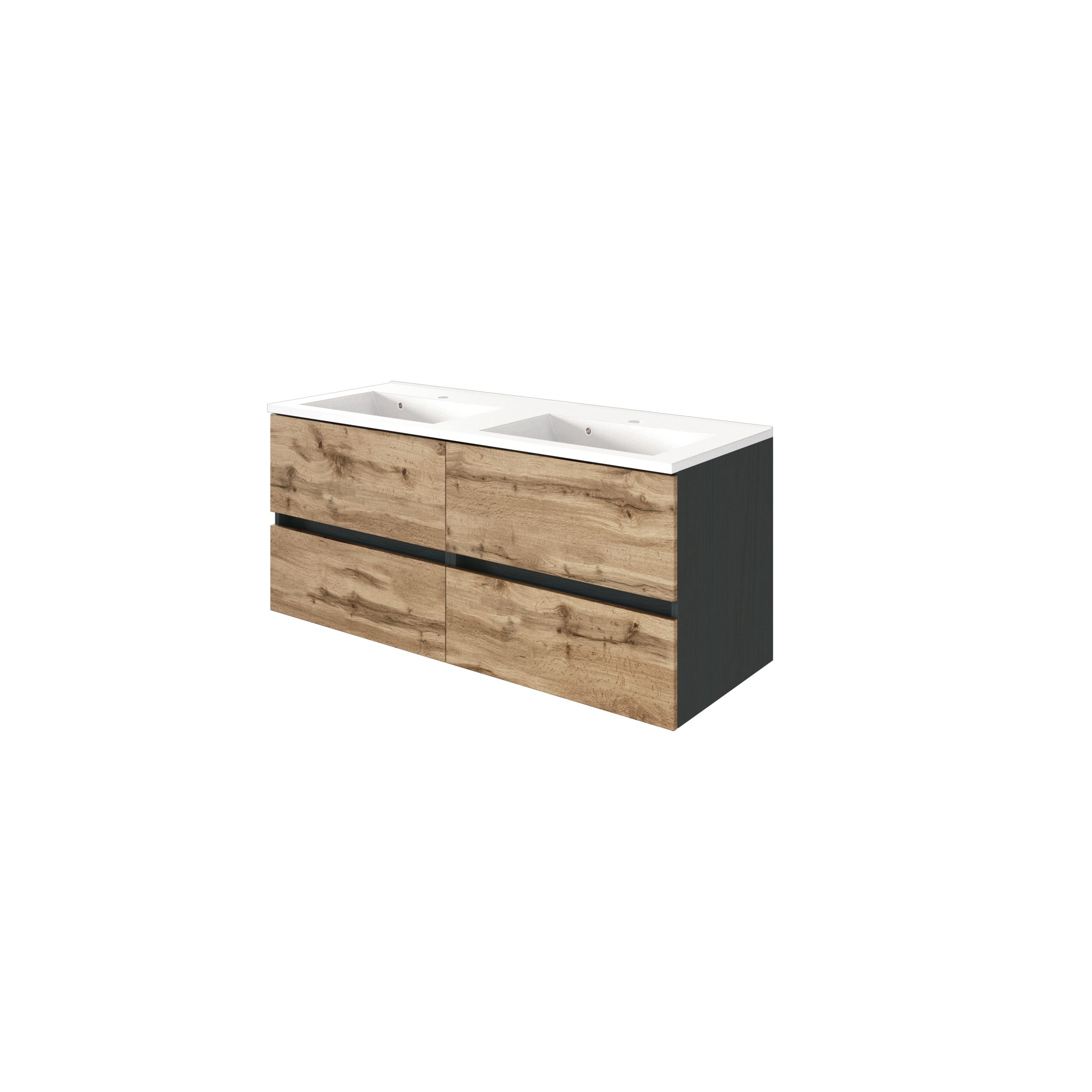 Meuble sous vasque avec double vasque LUCCA Meuble sous vasque avec double vasque LUCCA