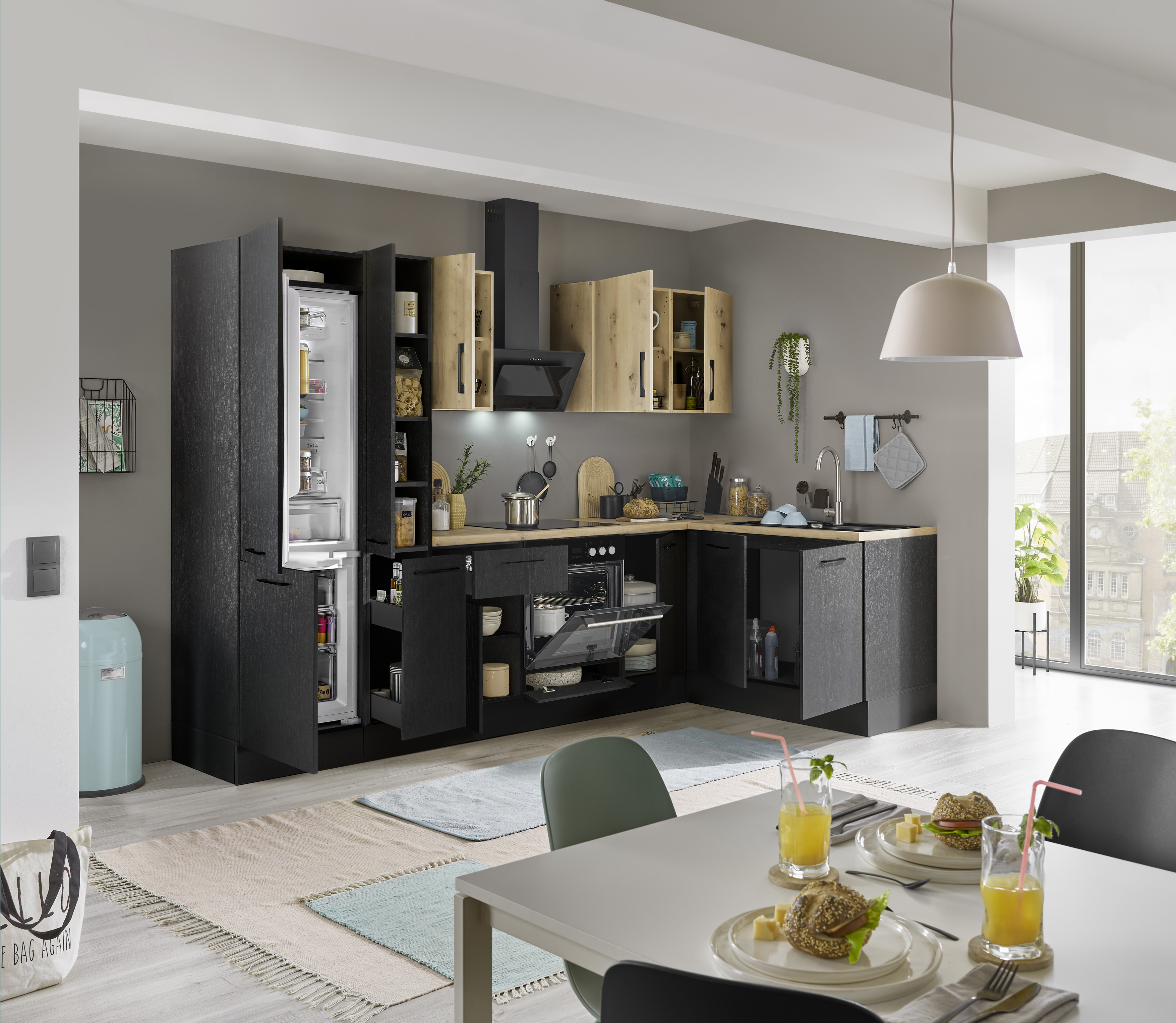 Bloc cuisine avec électroménager CORNWALL (bloc cuisine-réfrigérateur-armoire à provisions) IV