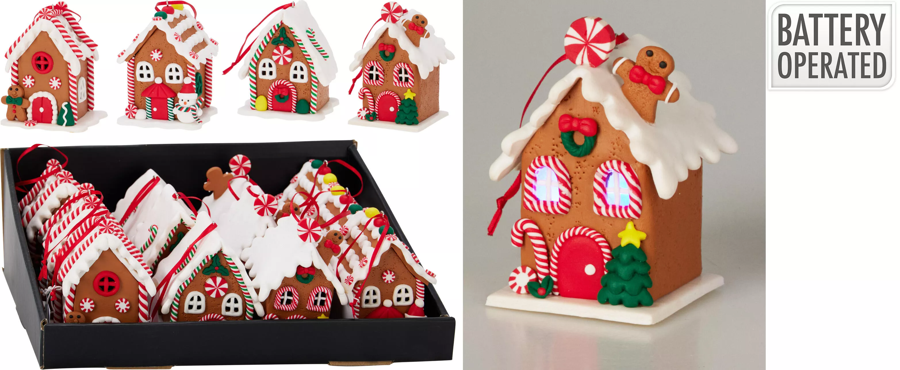 Maison de pain d'épices LED à suspendre CHRISTMAS