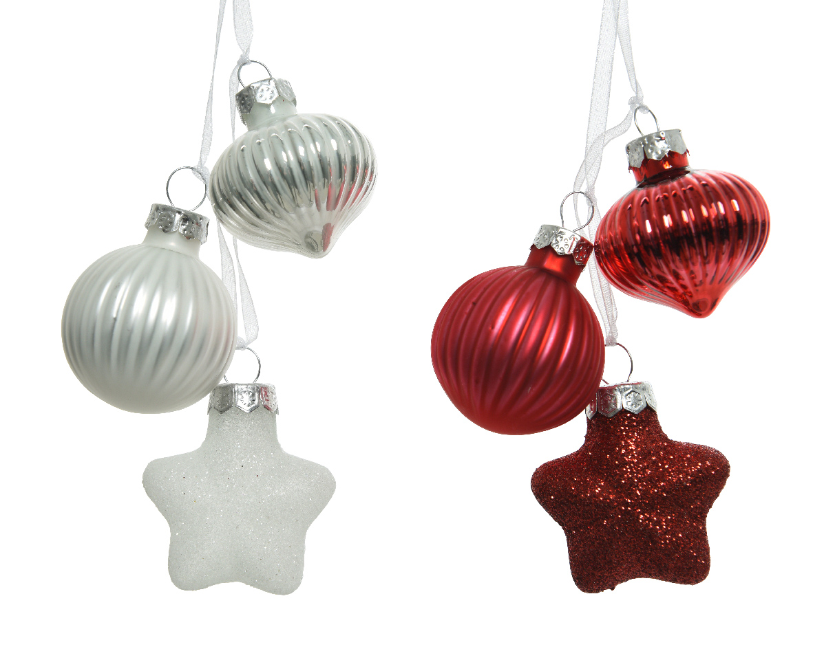 Grappe de 3 boules en verre ORNAMENT