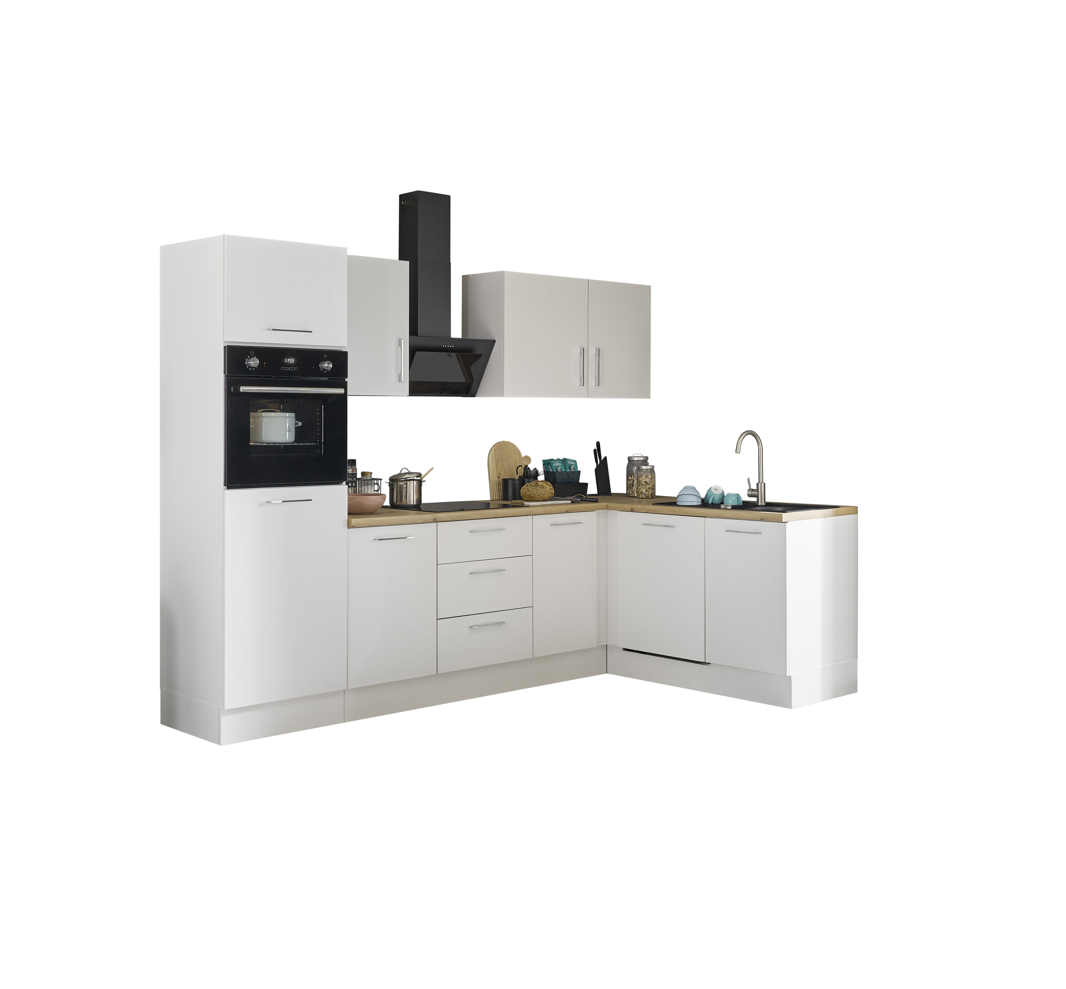 Bloc cuisine avec électroménager CORNWALL (cuisine d'angle-four-lave-vaisselle-réfrigérateur) II Bloc cuisine avec électroménager CORNWALL (cuisine d'angle-four-lave-vaisselle-réfrigérateur) II