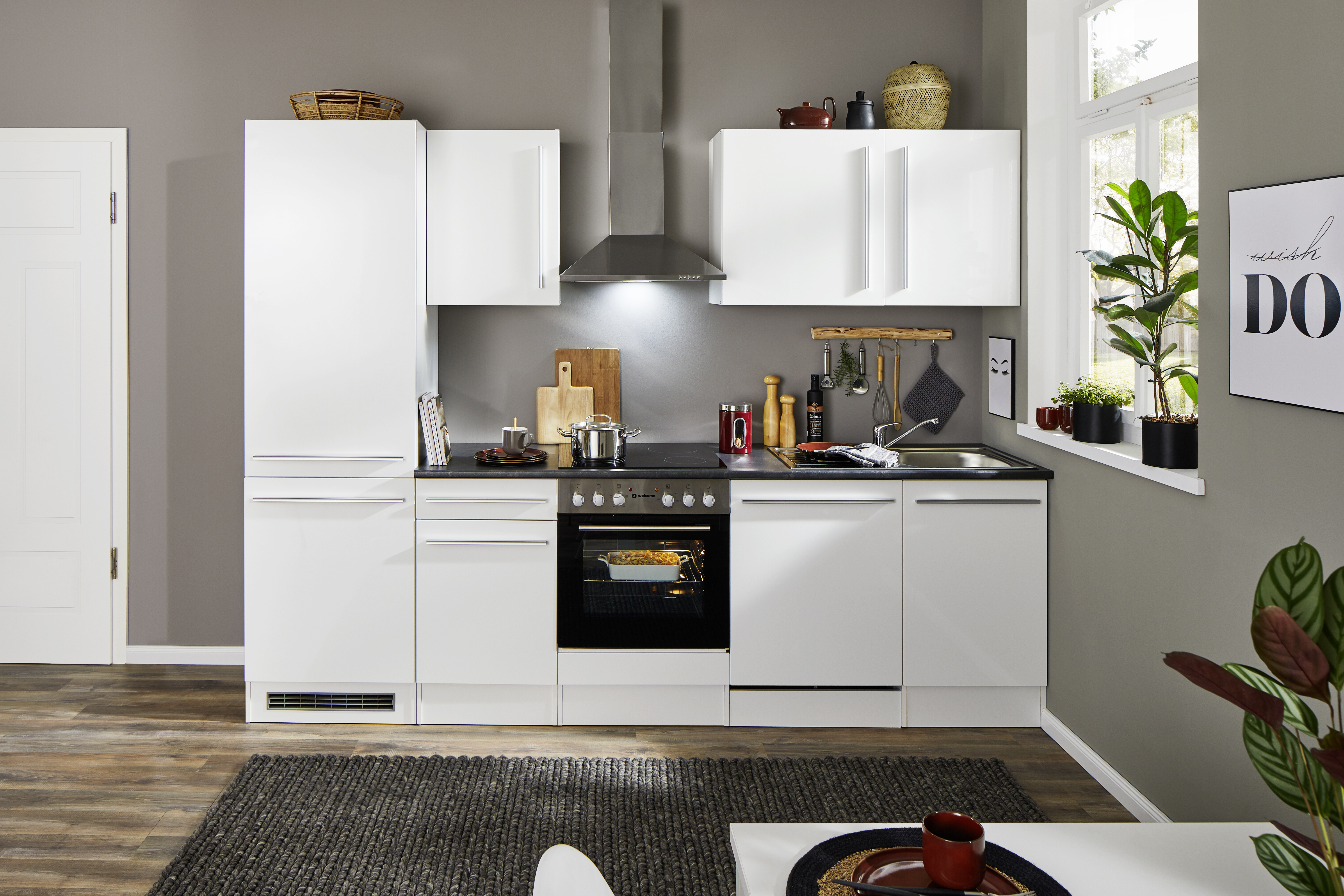 Bloc cuisine avec électroménager JAZZ 8 (bloc cuisine-réfrigérateur) I