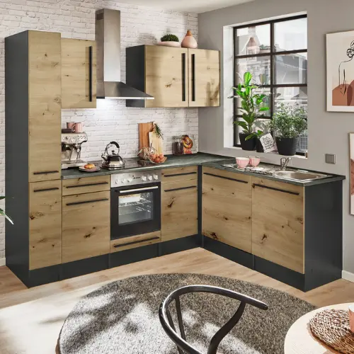 Bloc cuisine avec électroménager JAZZ 8 (cuisine d'angle-armoire coulissante) III Bloc cuisine avec électroménager JAZZ 8 (cuisine d'angle-armoire coulissante) III