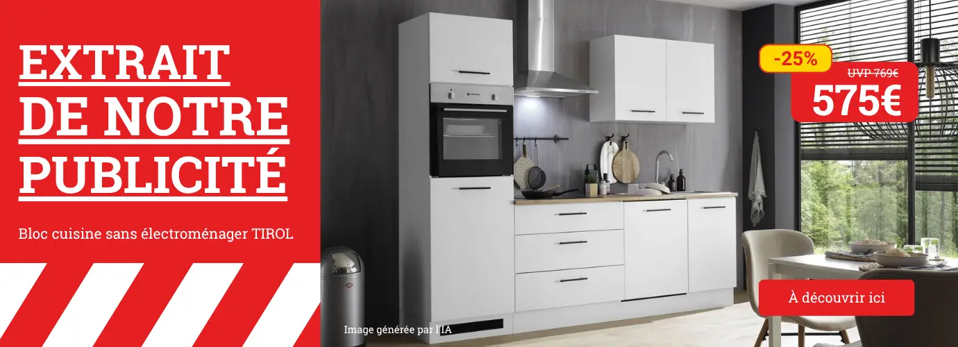 Extrait de notre publicité ! Bloc de cuisine TIROL. Découvrez-le ici >