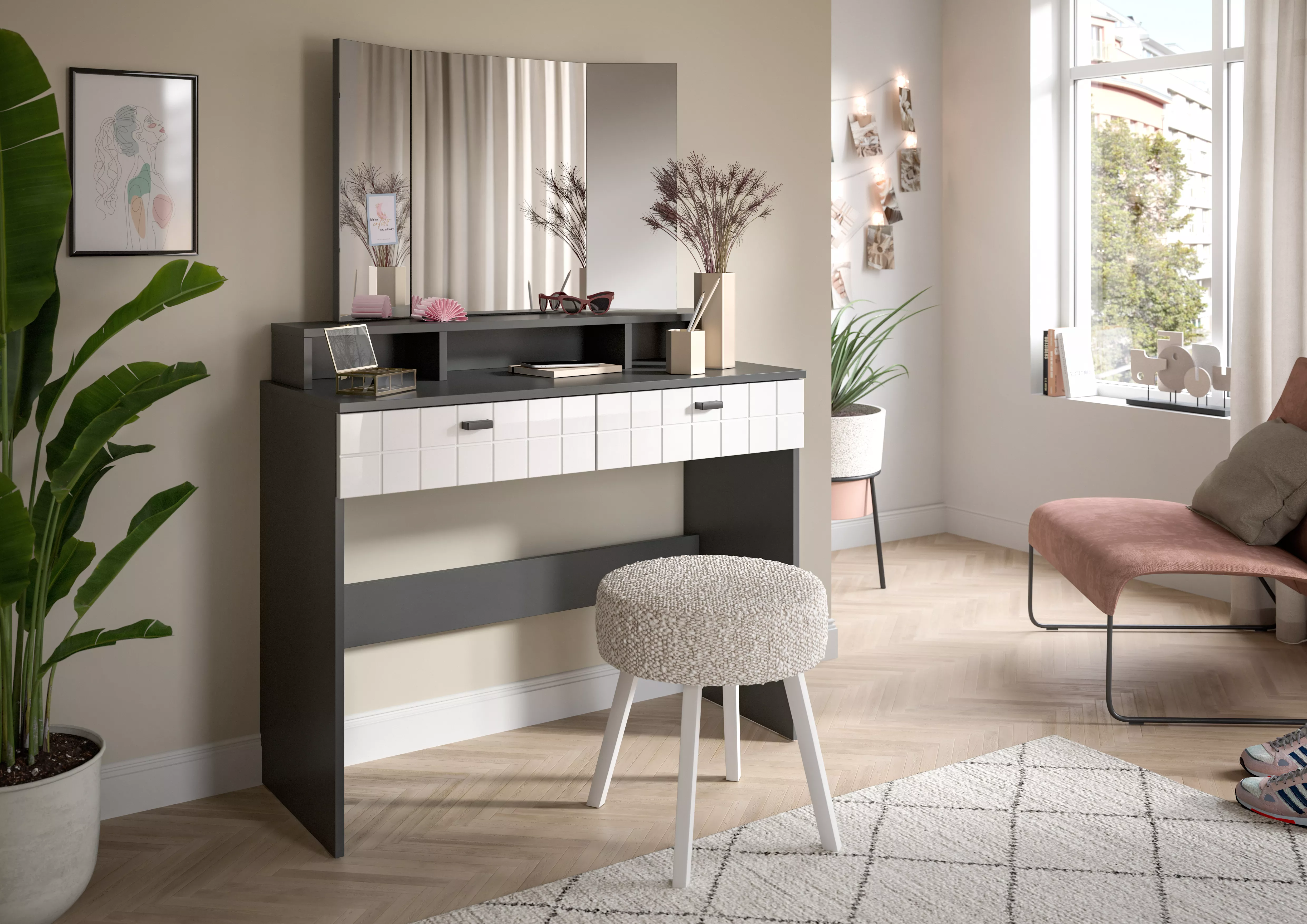 Coiffeuse avec miroir ALETA