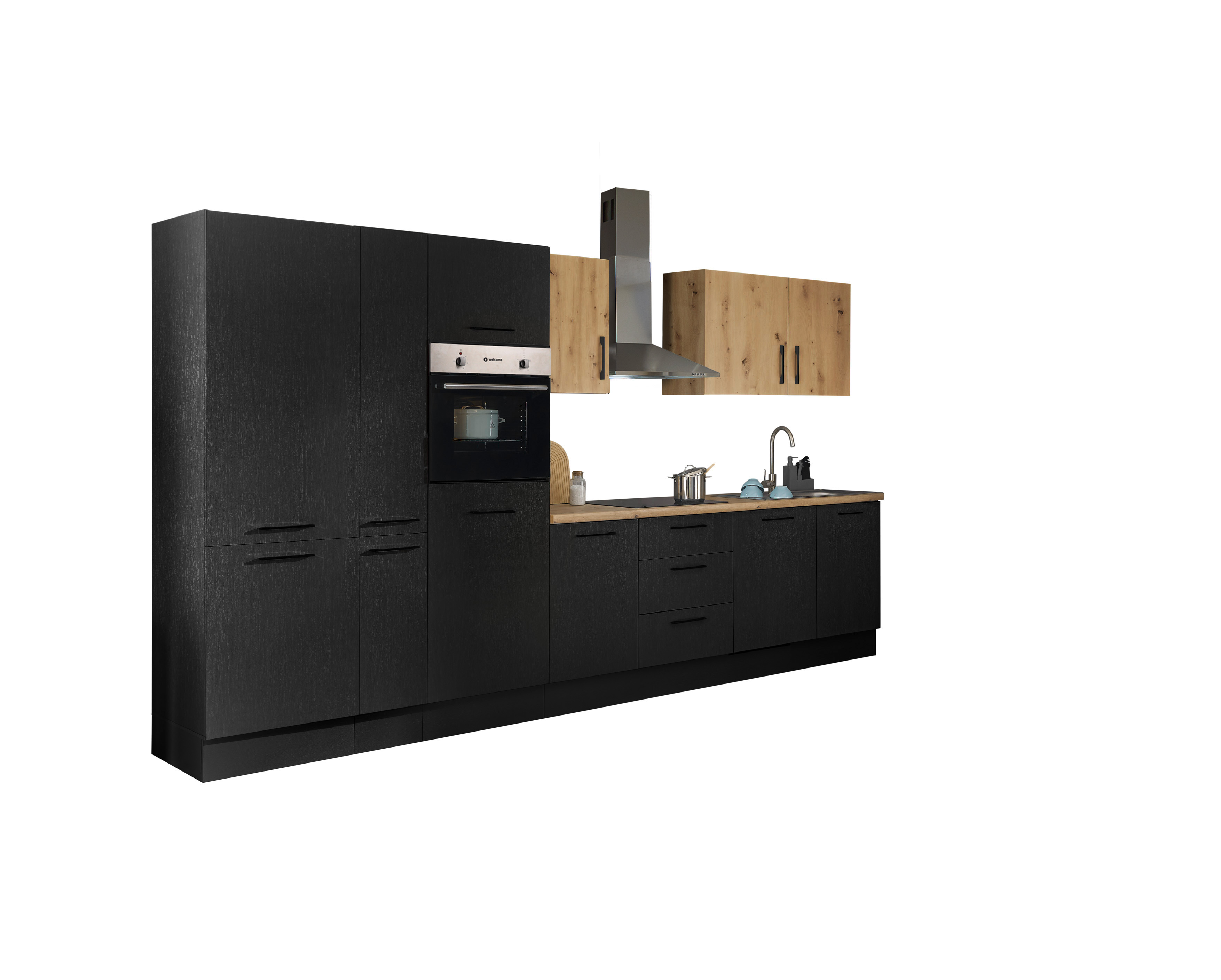 Bloc cuisine avec électroménager CORNWALL (bloc cuisine-four-lave-vaisselle-réfrigérateur-armoire coulissante) VII