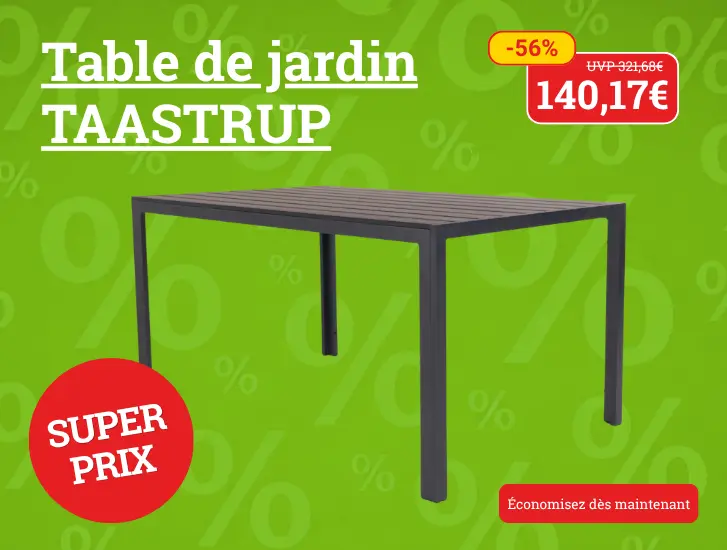 MEGA Prix! Table de jardin TAASTRUP