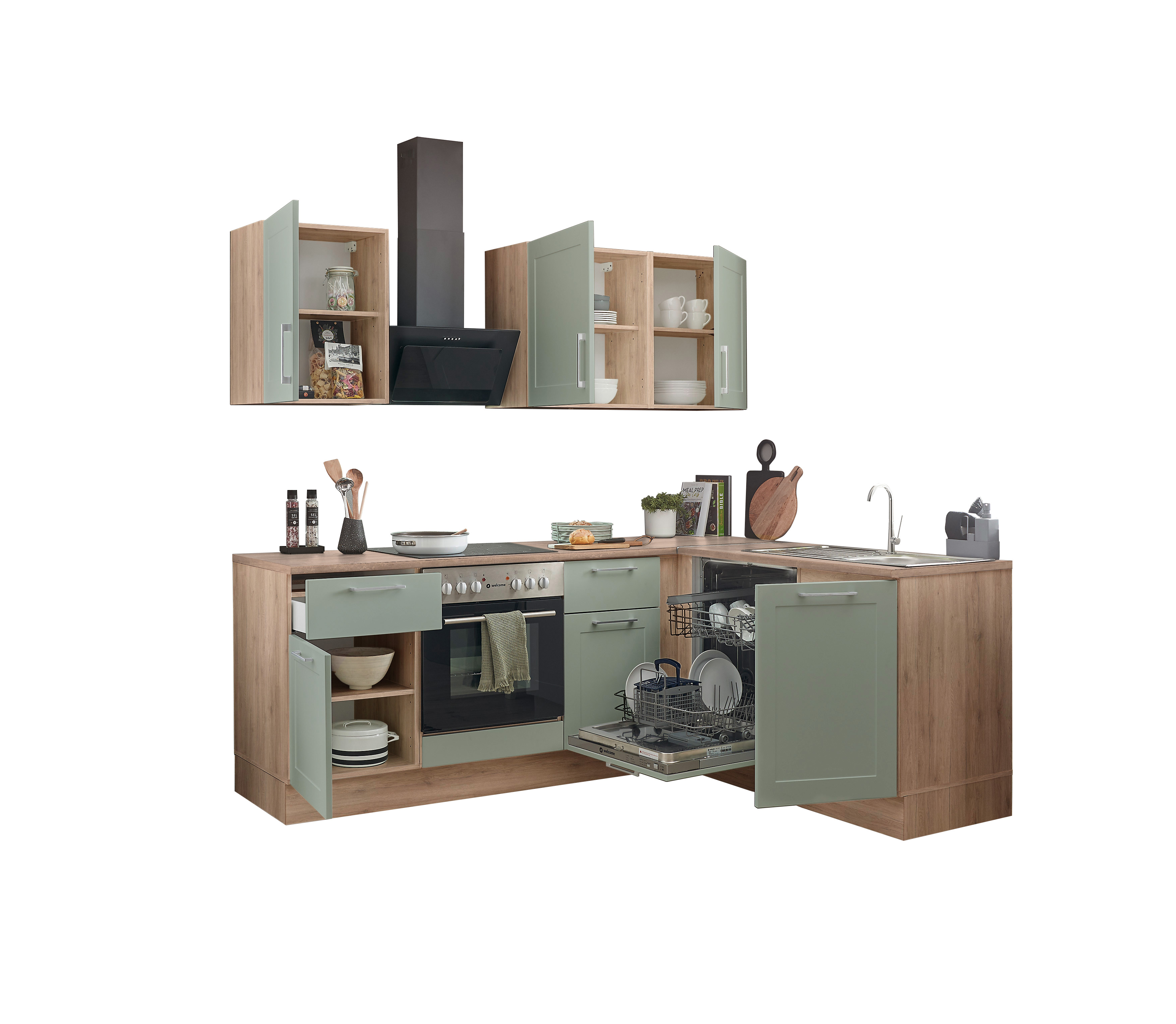 Bloc cuisine avec électroménager HASTINGS (cuisine d'angle) II