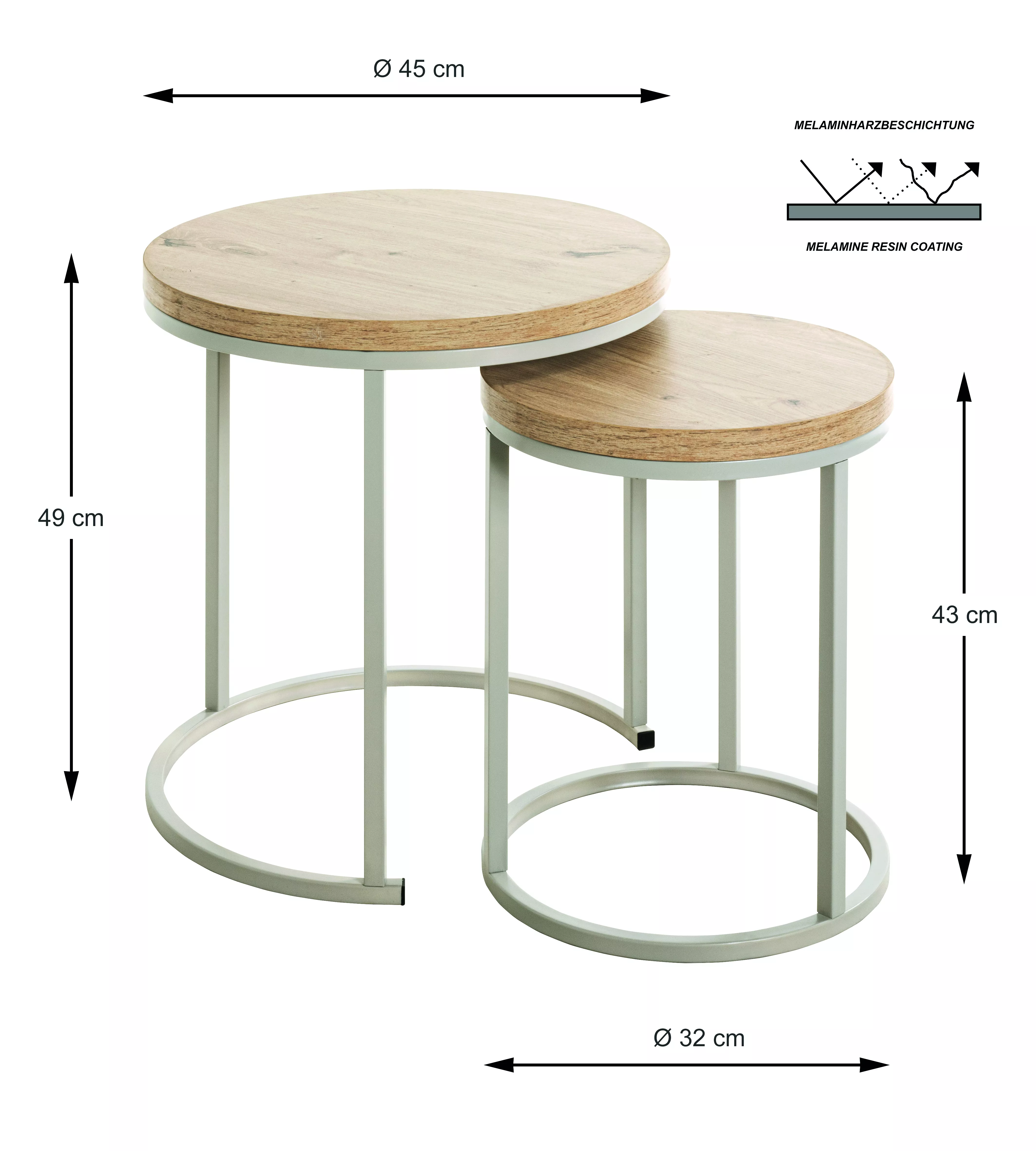 Lot de 2 tables gigognes LEVI