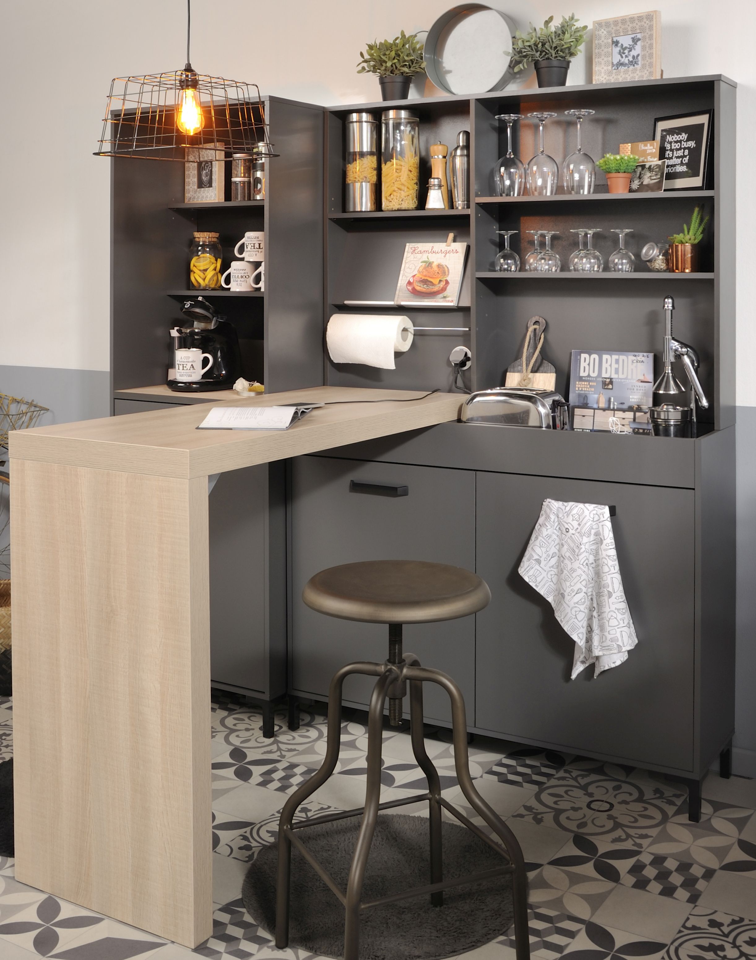 Meubles de cuisine avec table bar MOOVE 3