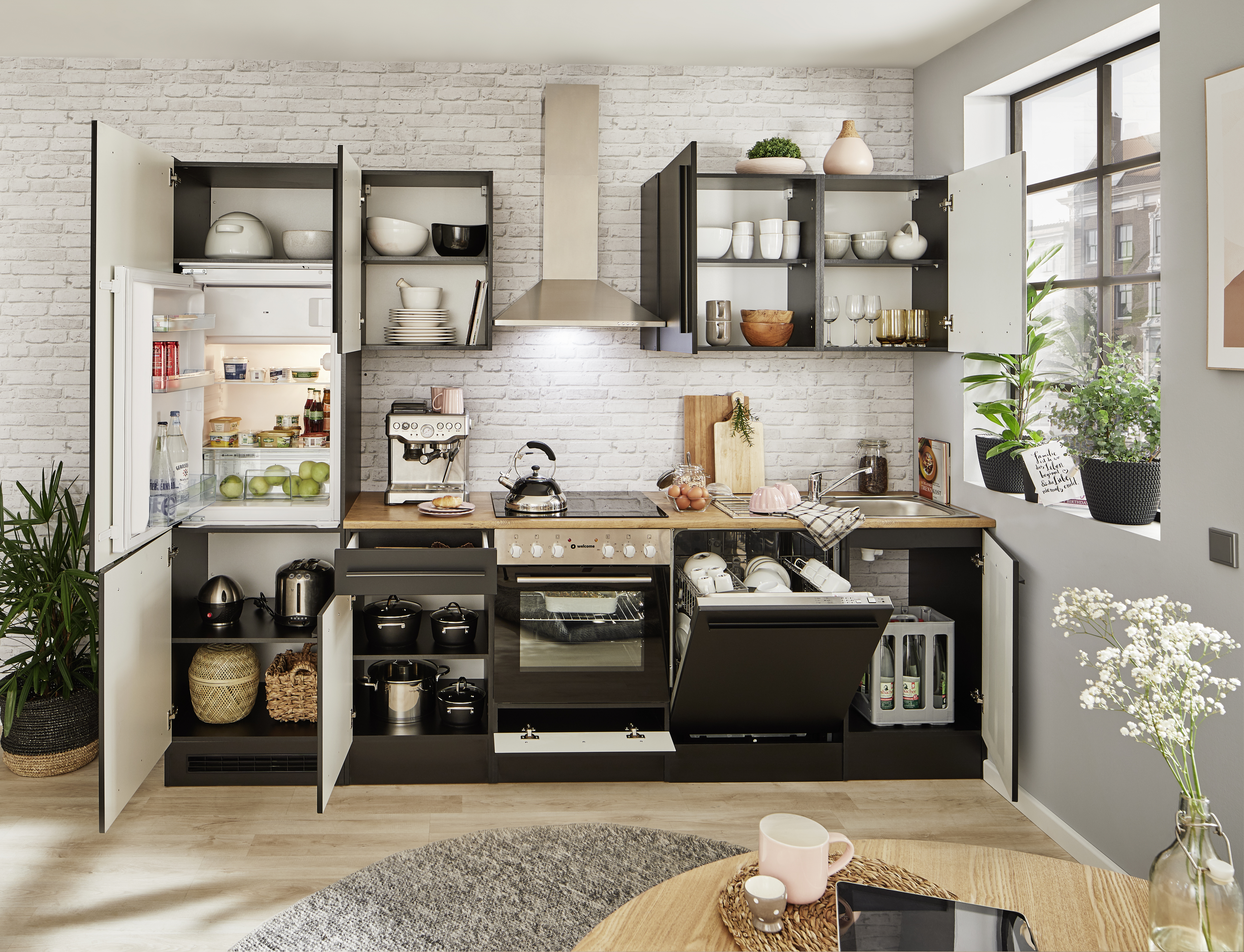 Bloc cuisine avec électroménager JAZZ 8 (bloc cuisine-réfrigérateur) II