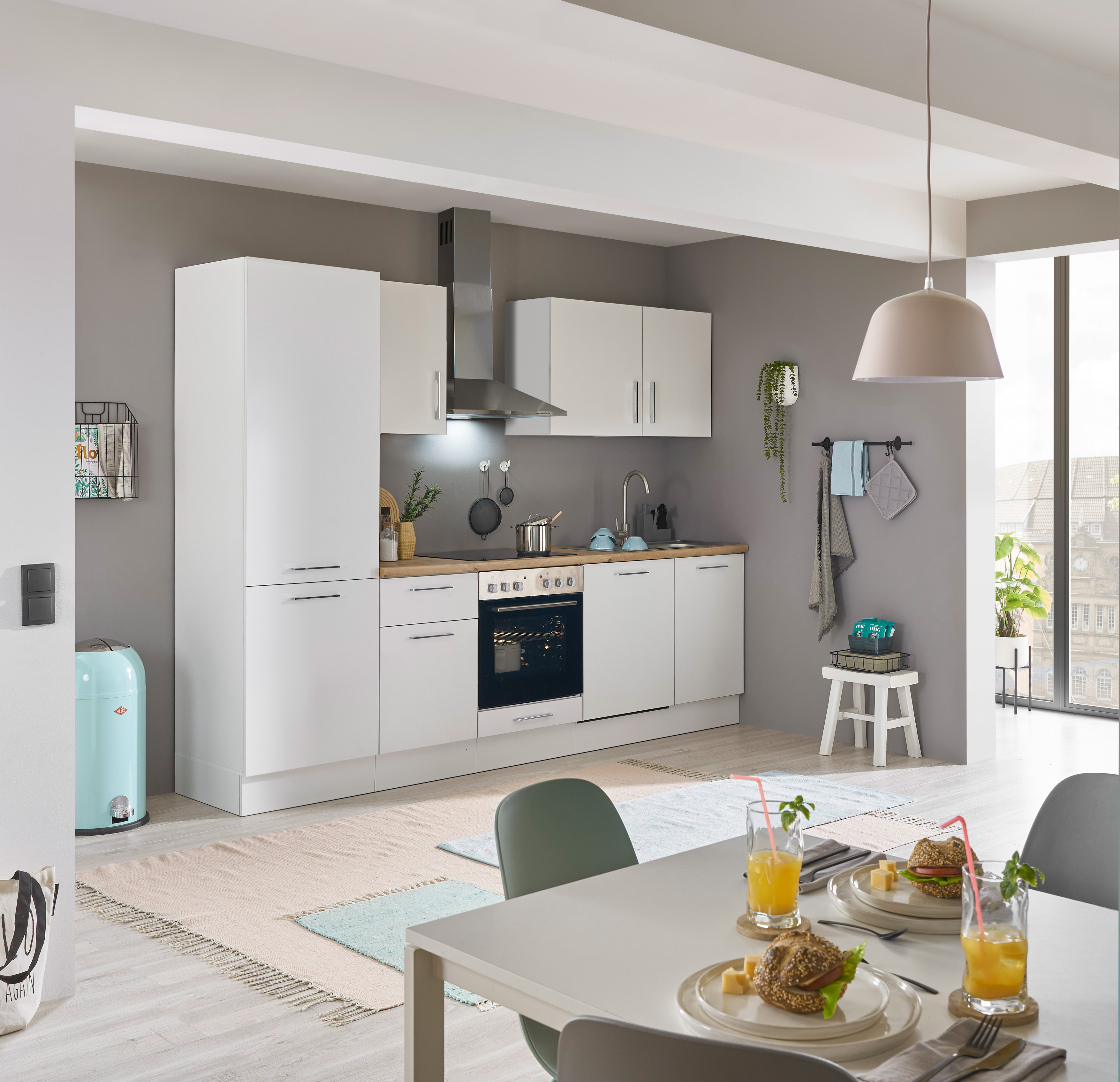 Bloc cuisine avec électroménager CORNWALL (bloc cuisine-lave-vaisselle-réfrigérateur) I