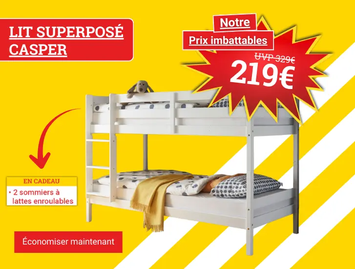 Lit superposé CASPAR - faites des économies MEGA>
