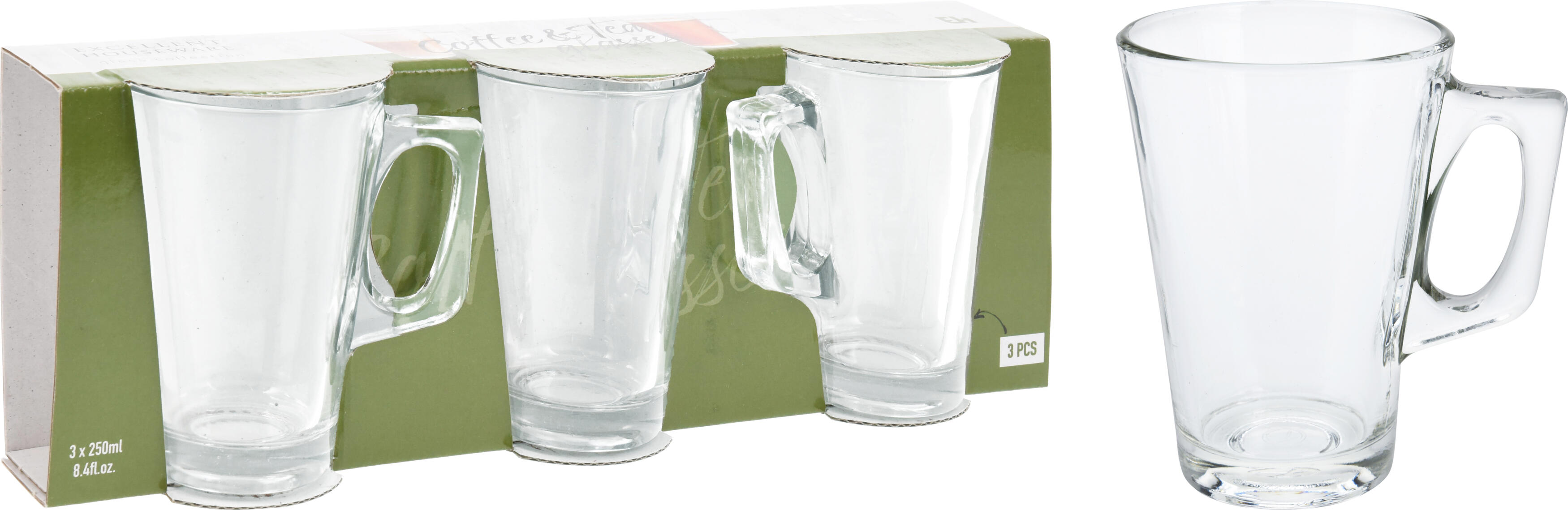 3 tasses à café/thé avec anse EH