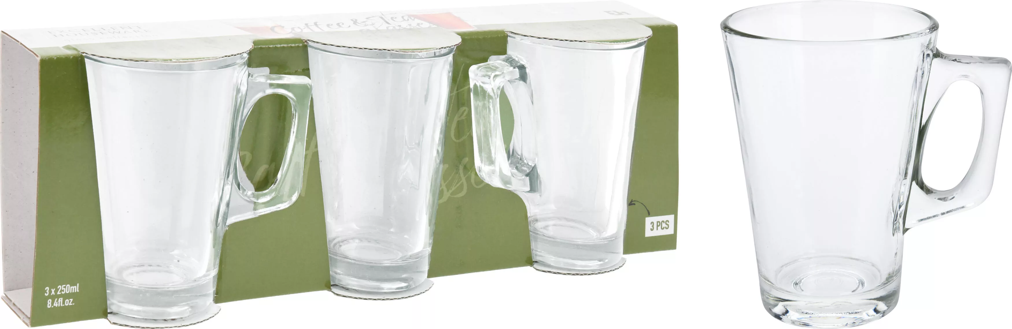 3 tasses à café/thé avec anse EH