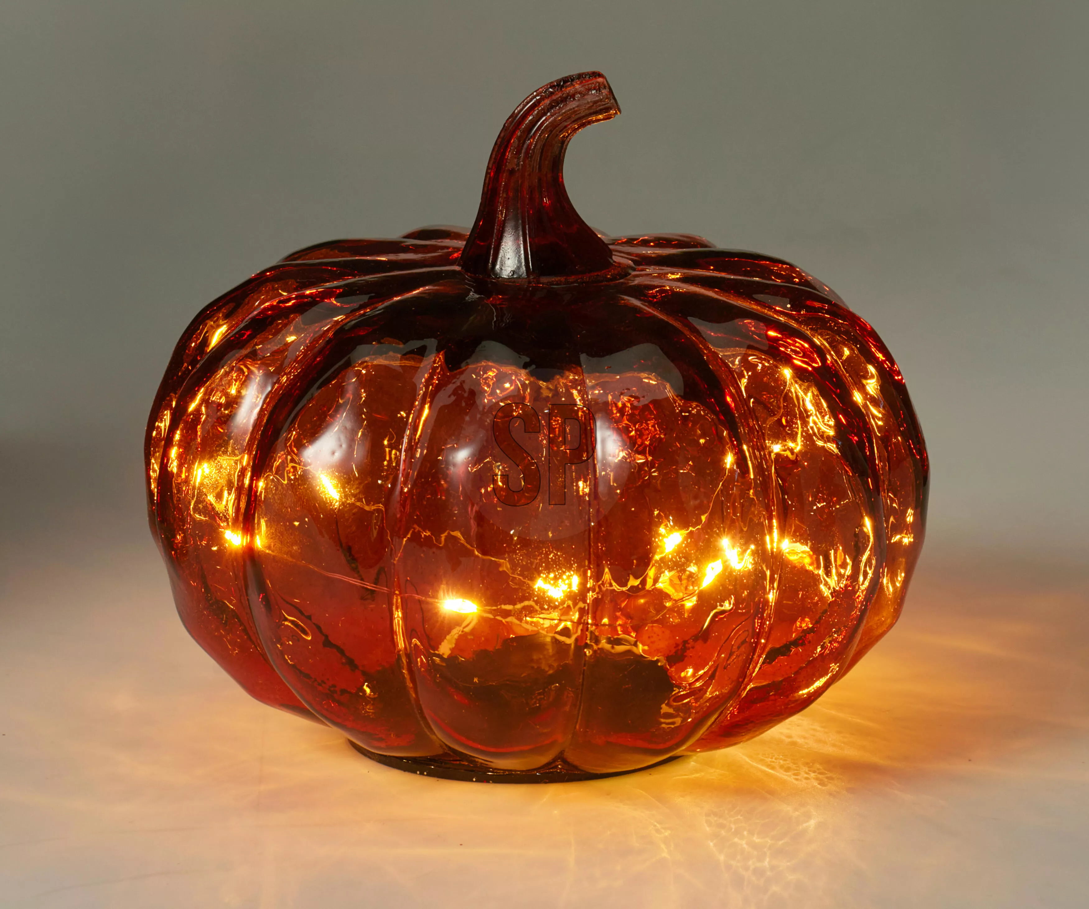 Citrouille en verre avec LED HERBST Citrouille en verre avec LED HERBST