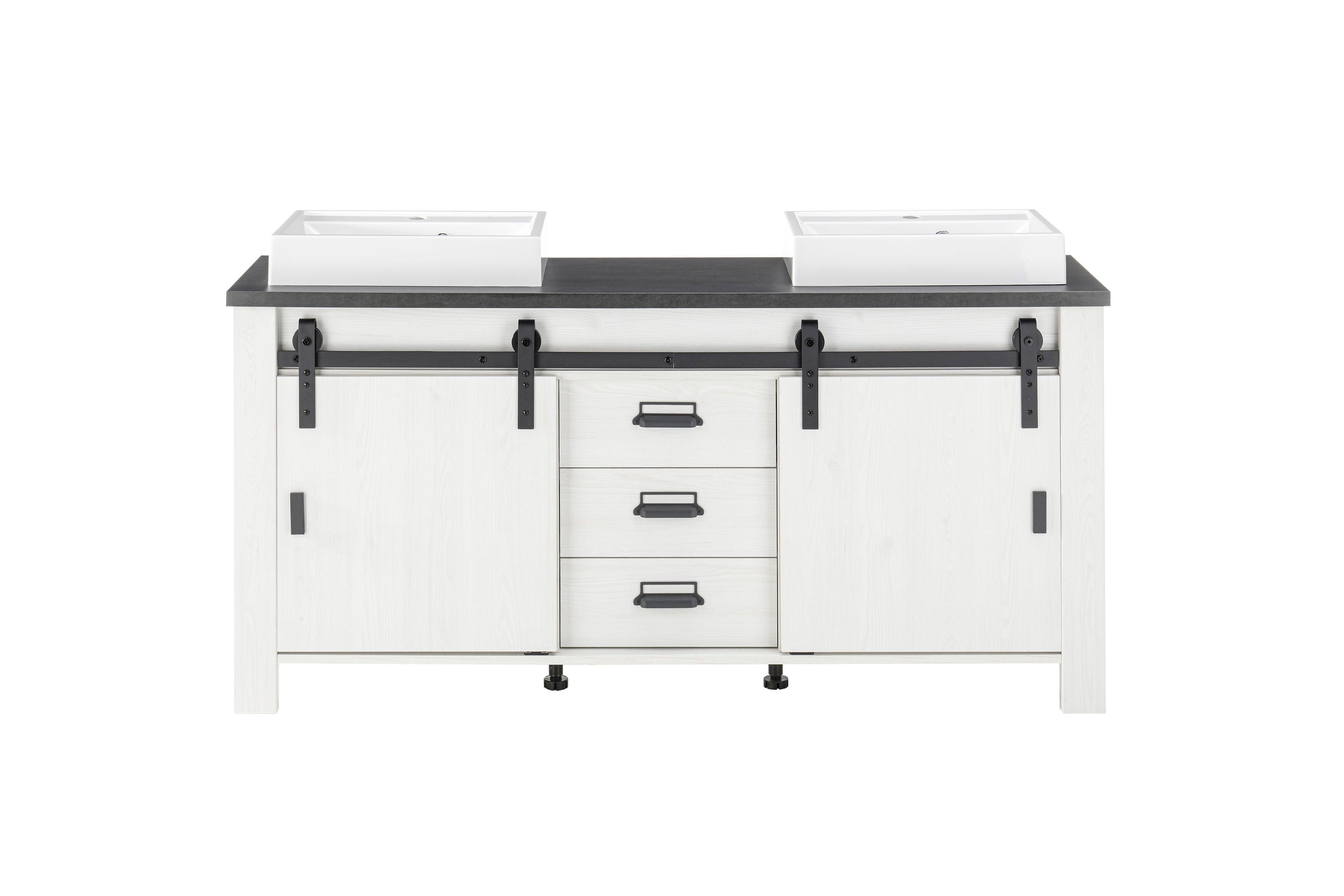 Meuble bas avec double vasque SHERWOOD Meuble bas avec double vasque SHERWOOD