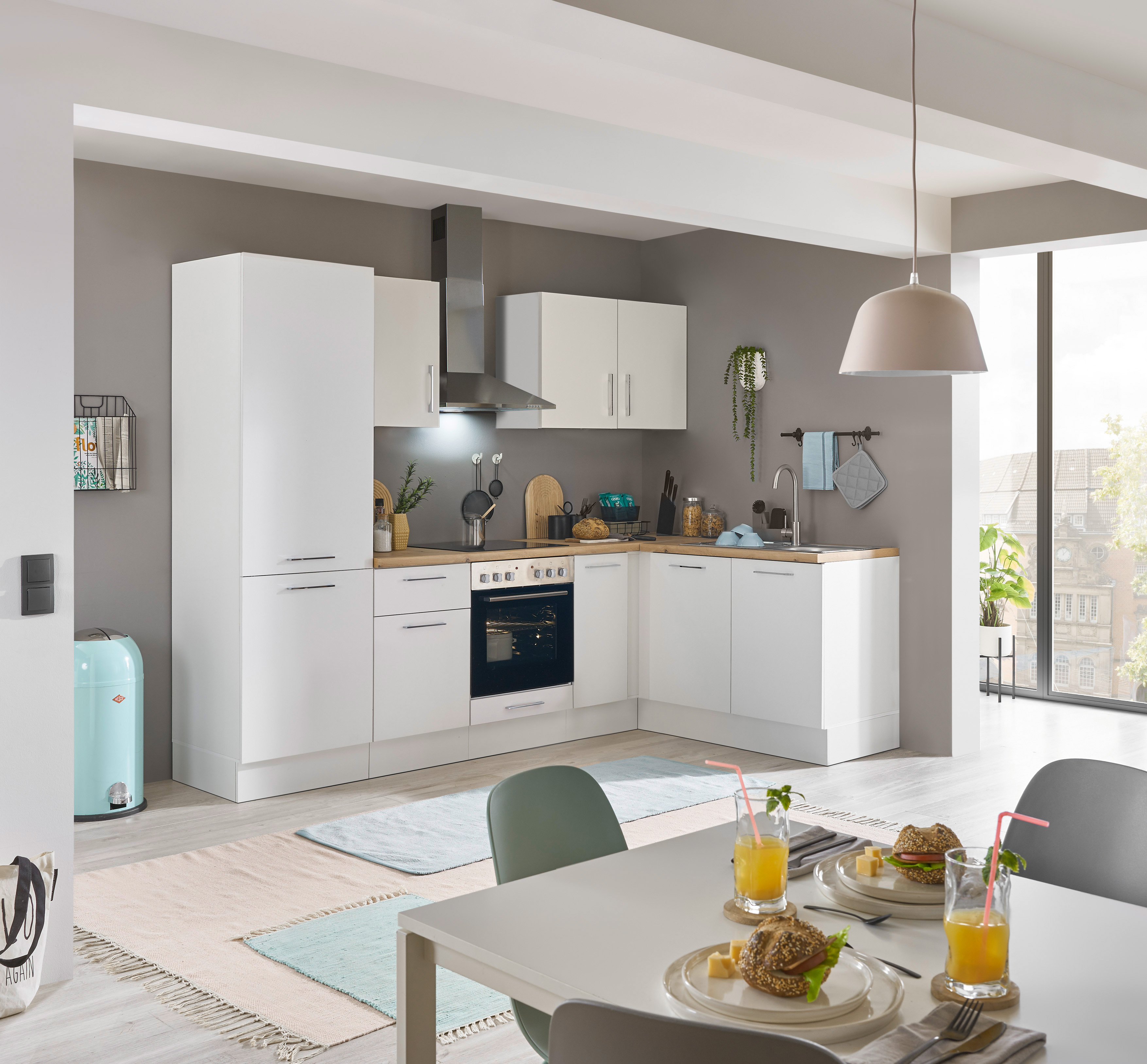 Bloc cuisine avec électroménager CORNWALL (cuisine d'angle-réfrigérateur) I
