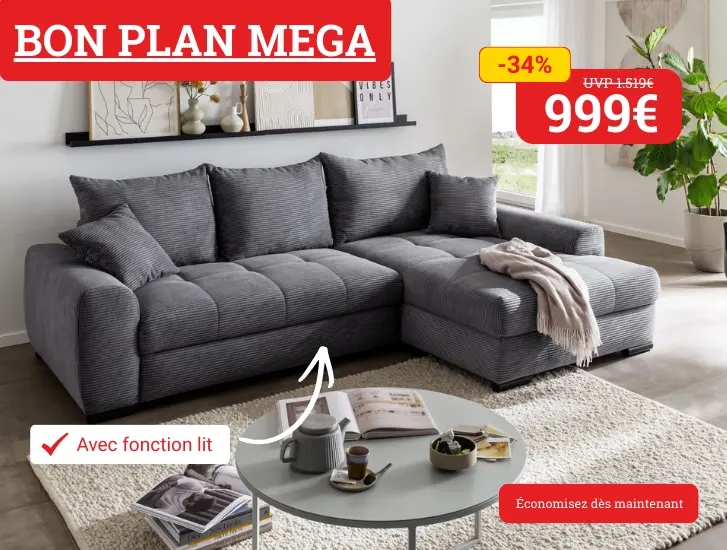 Super bon plan ! Canapé d'angle modulable MORTIMER II