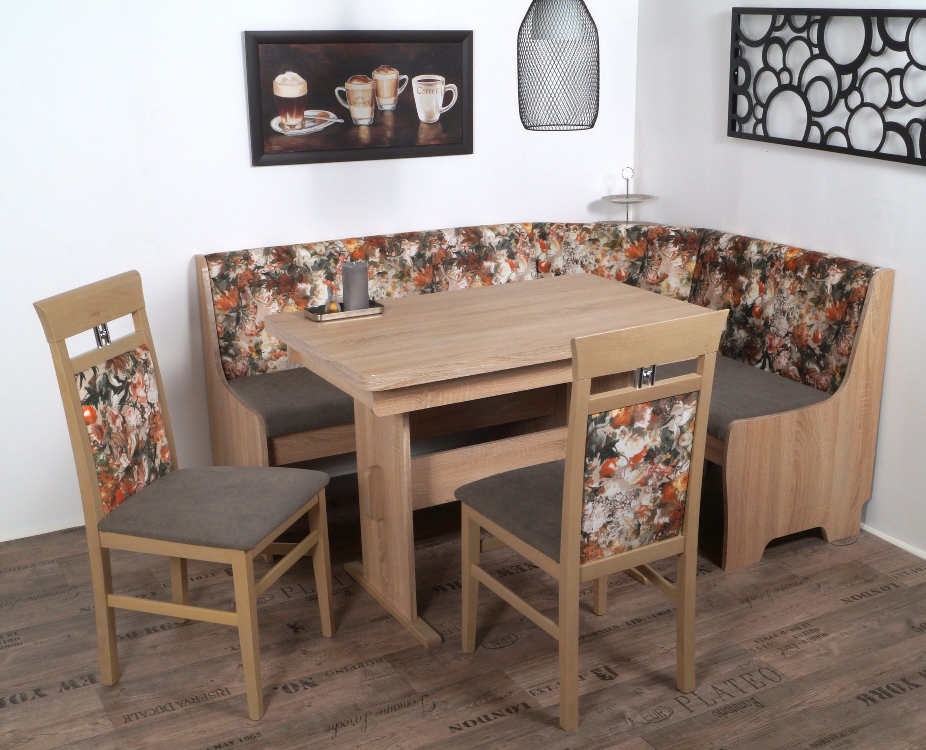 Coin repas avec banquette d'angle 4 éléments BREMEN MT
