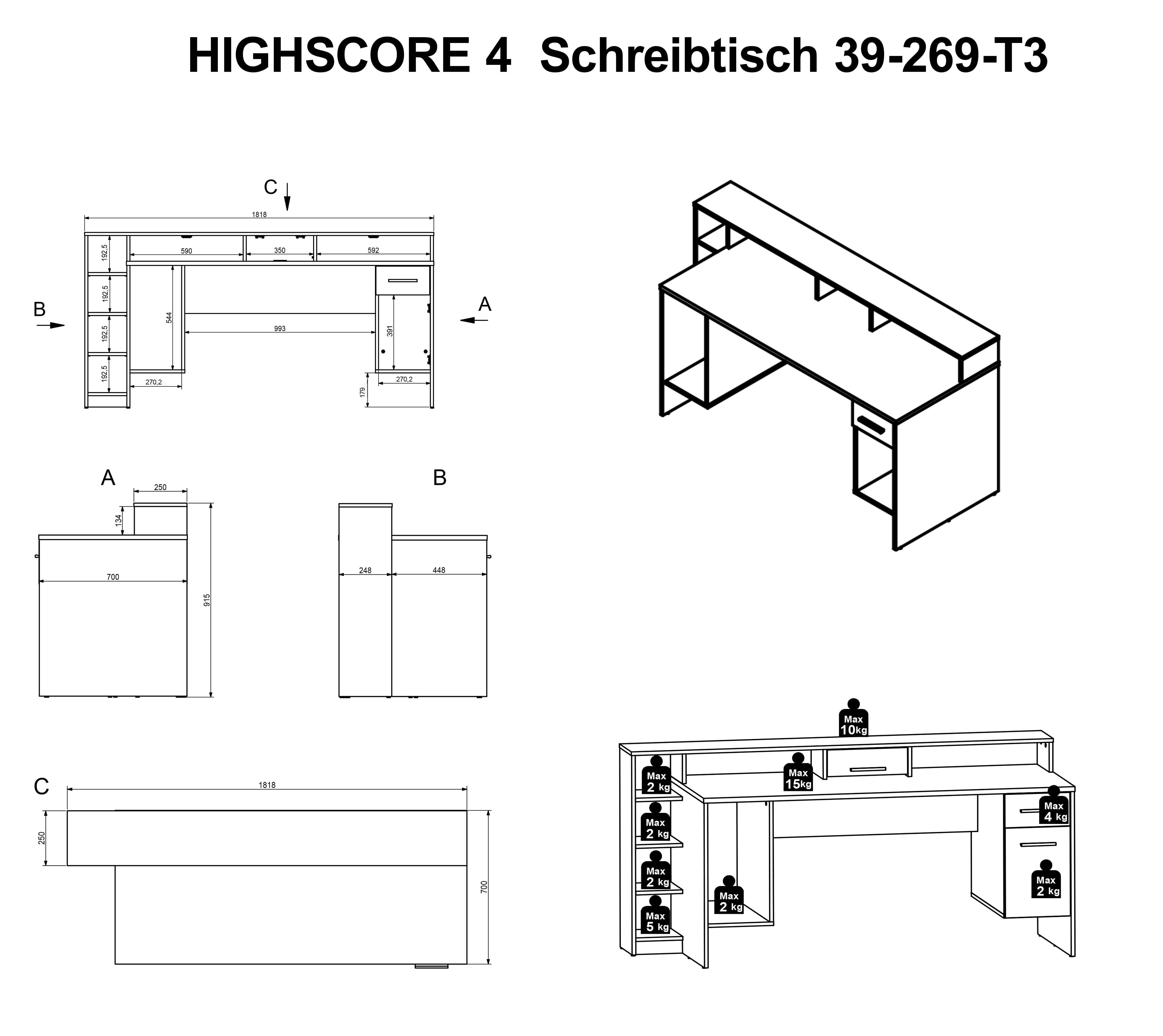 Bureau HIGHSCORE 4
