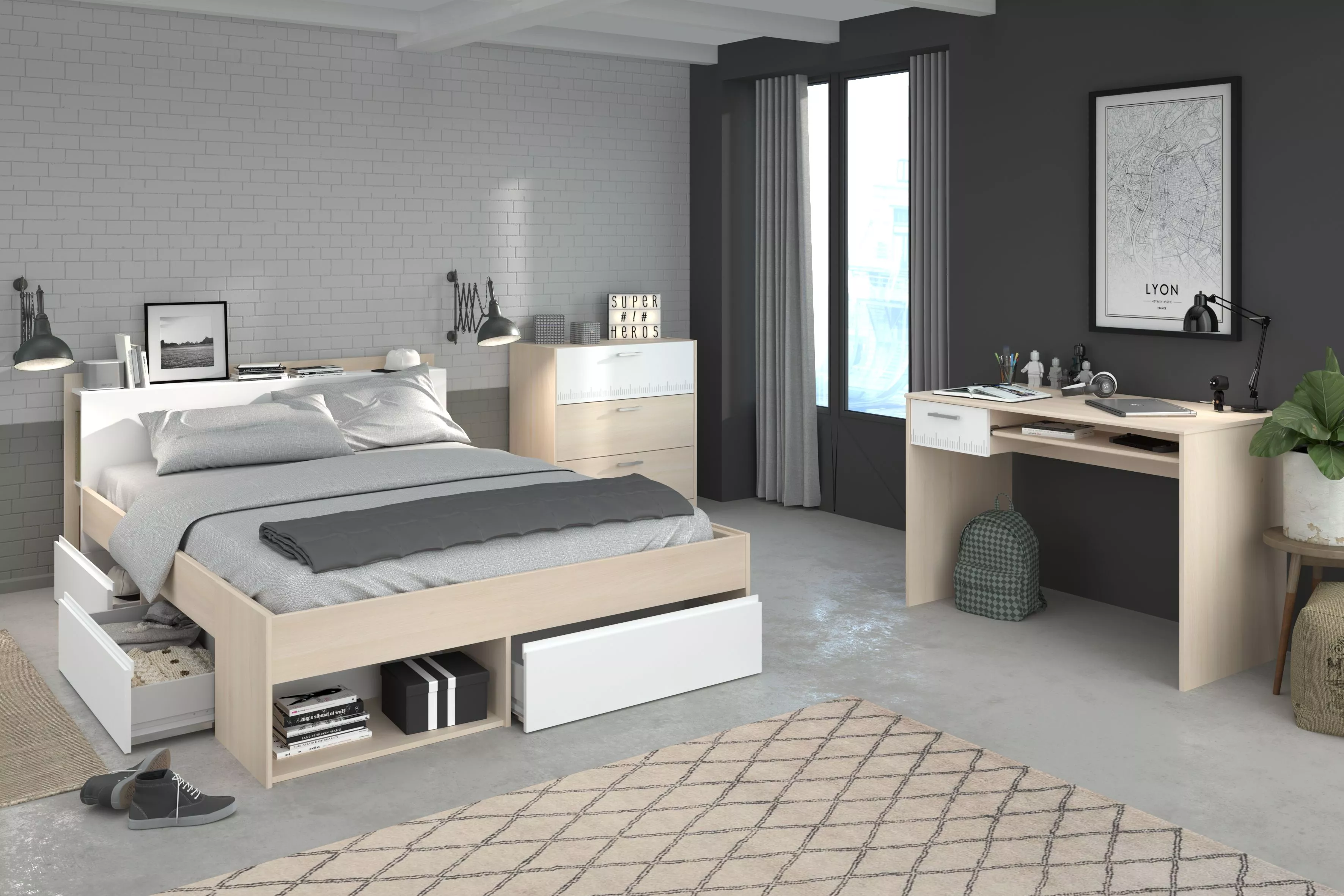 Chambre à coucher 3 éléments MOST 60