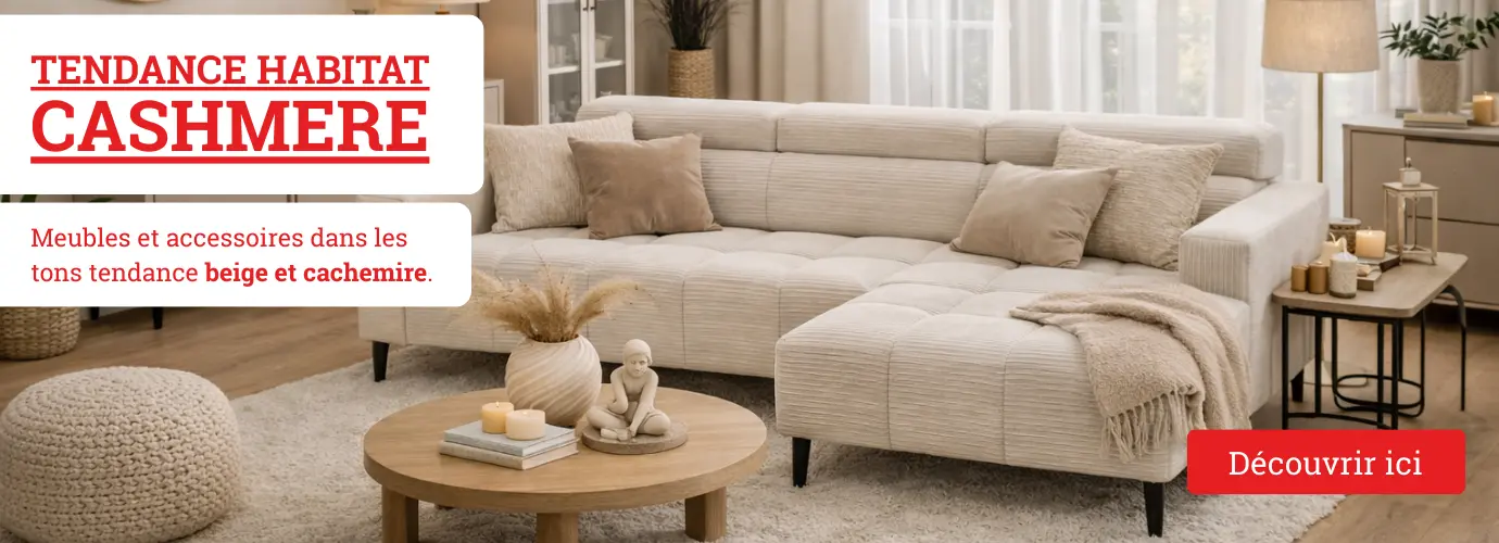 Tendance déco cachemire - Meubles et accessoires dans les tons tendance beige et cachemire. Découvrez-les ici>
