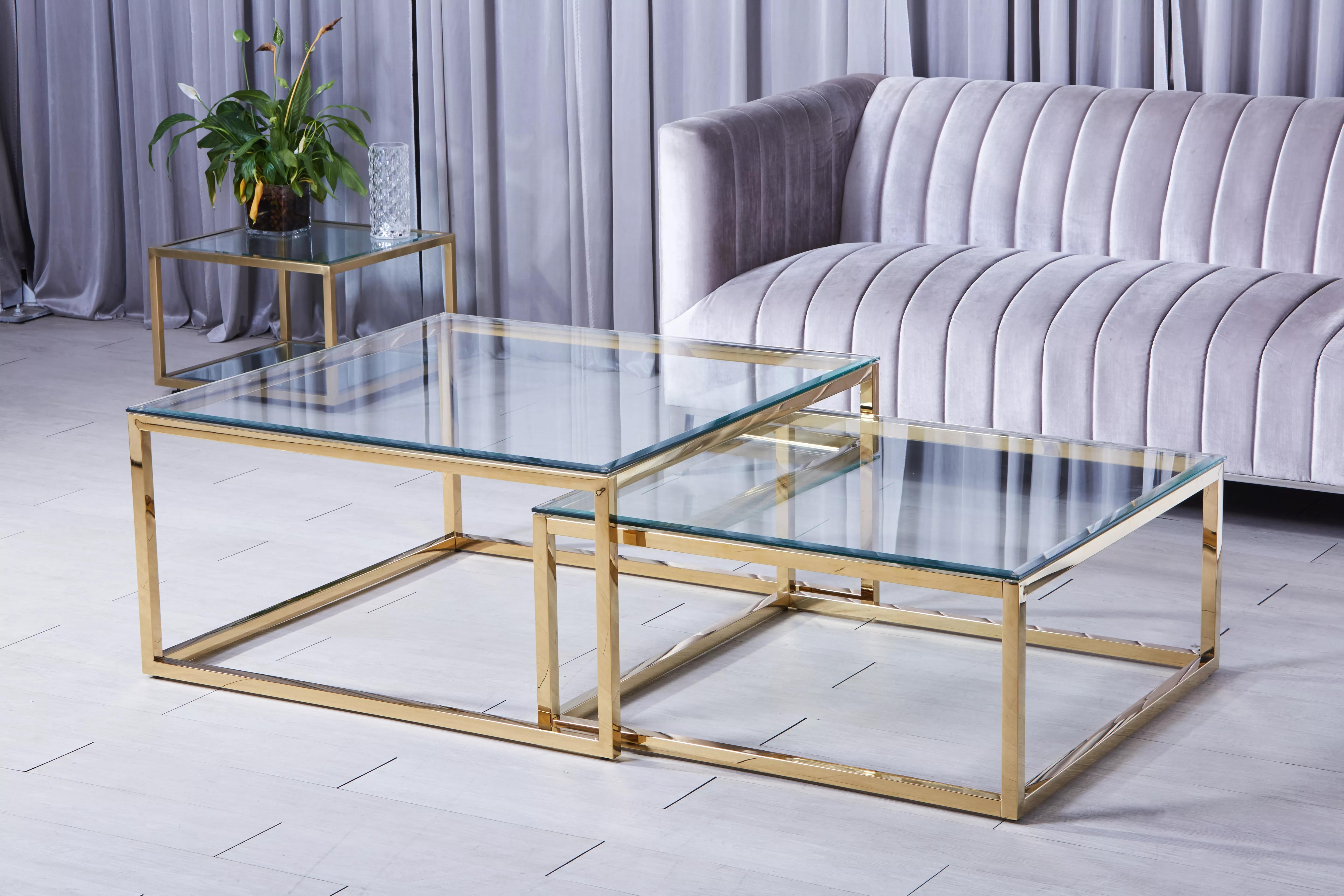 Lot de 2 tables gigognes C89G-A