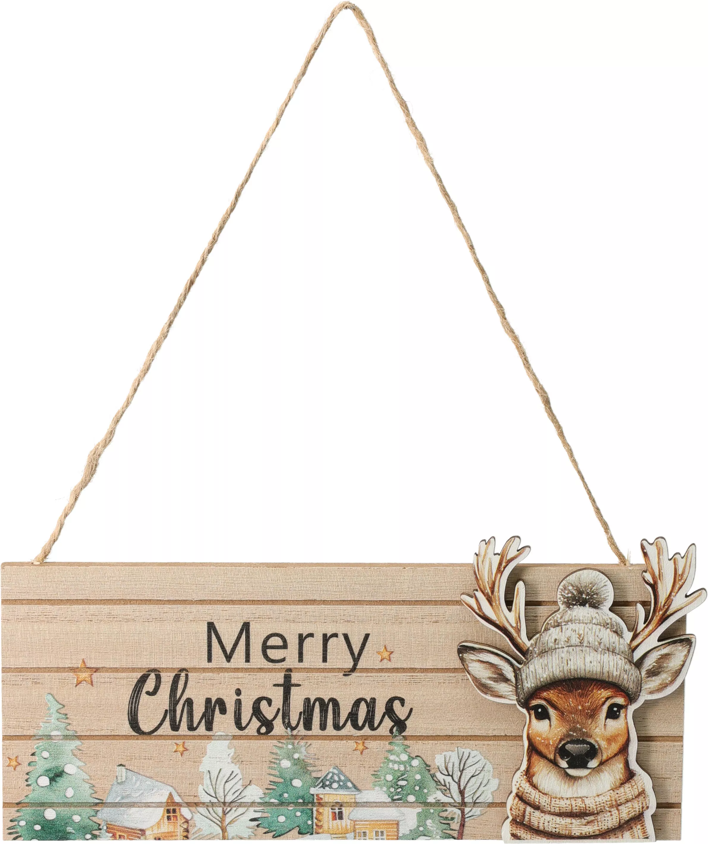 Plaque de porte Merry Christmas avec renne  CHRISTMAS
