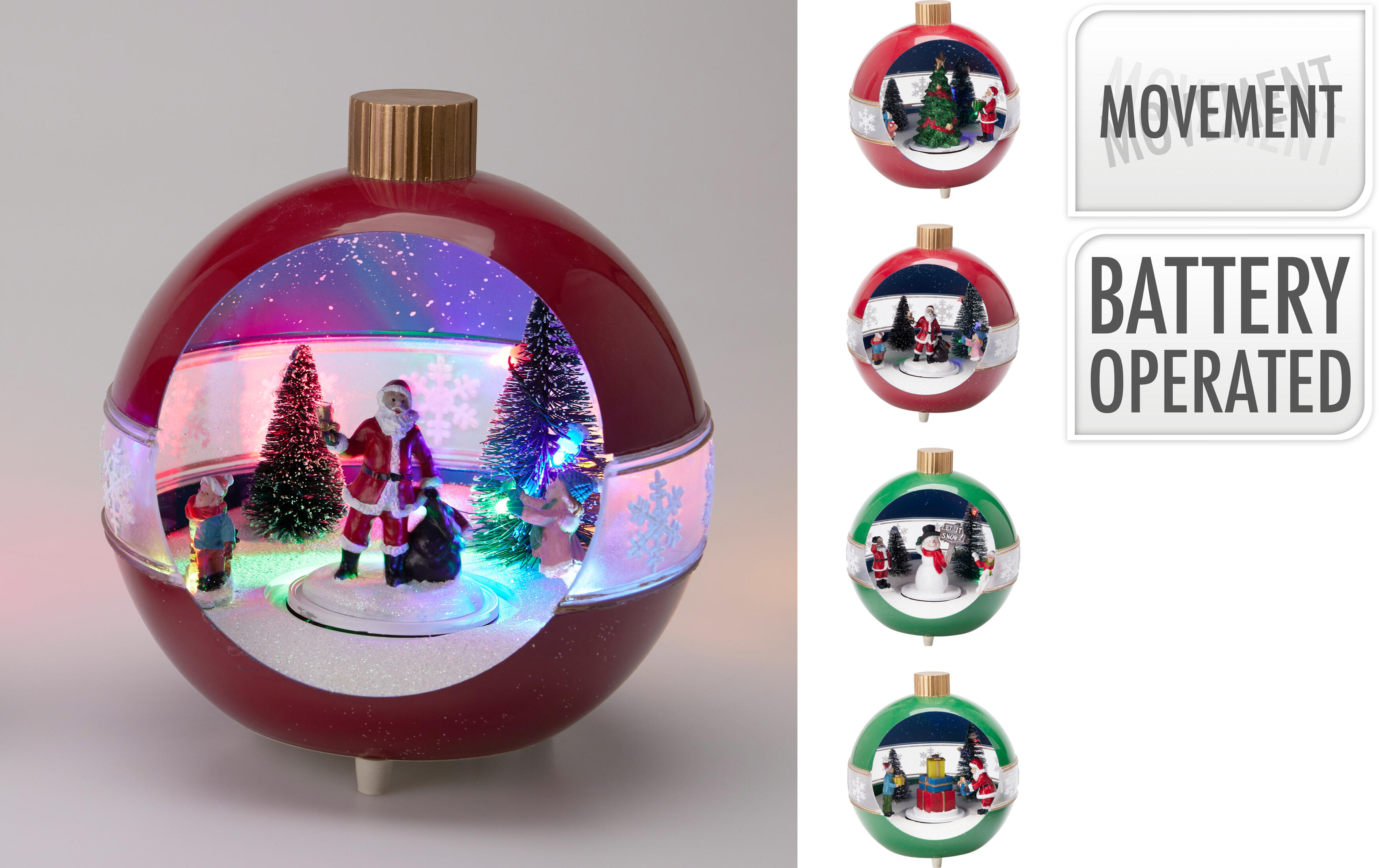 Scène de Noël dans une boule LED CHRISTMAS