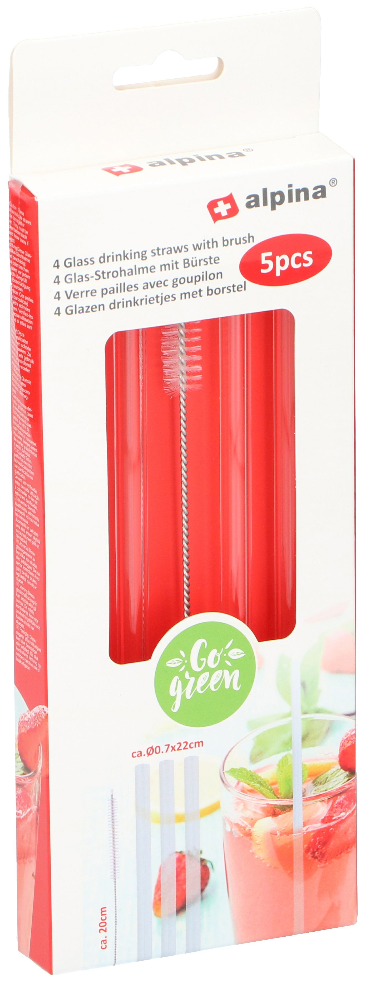 Lot de 5 pailles en verre ALPINA Lot de 5 pailles en verre ALPINA