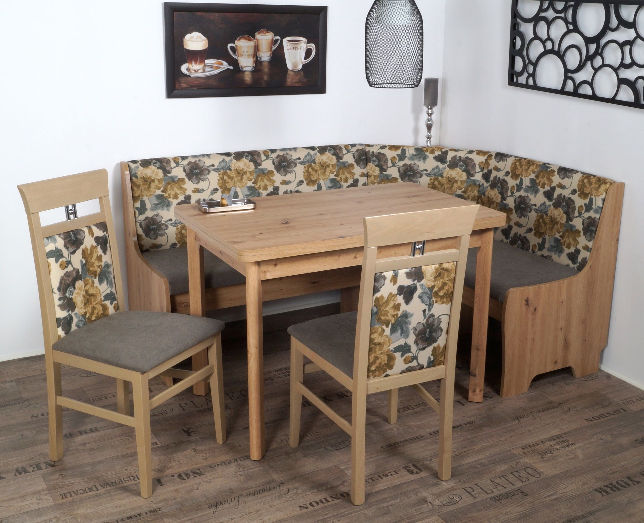 Coin repas avec banquette d'angle 4 éléments BREMEN MT