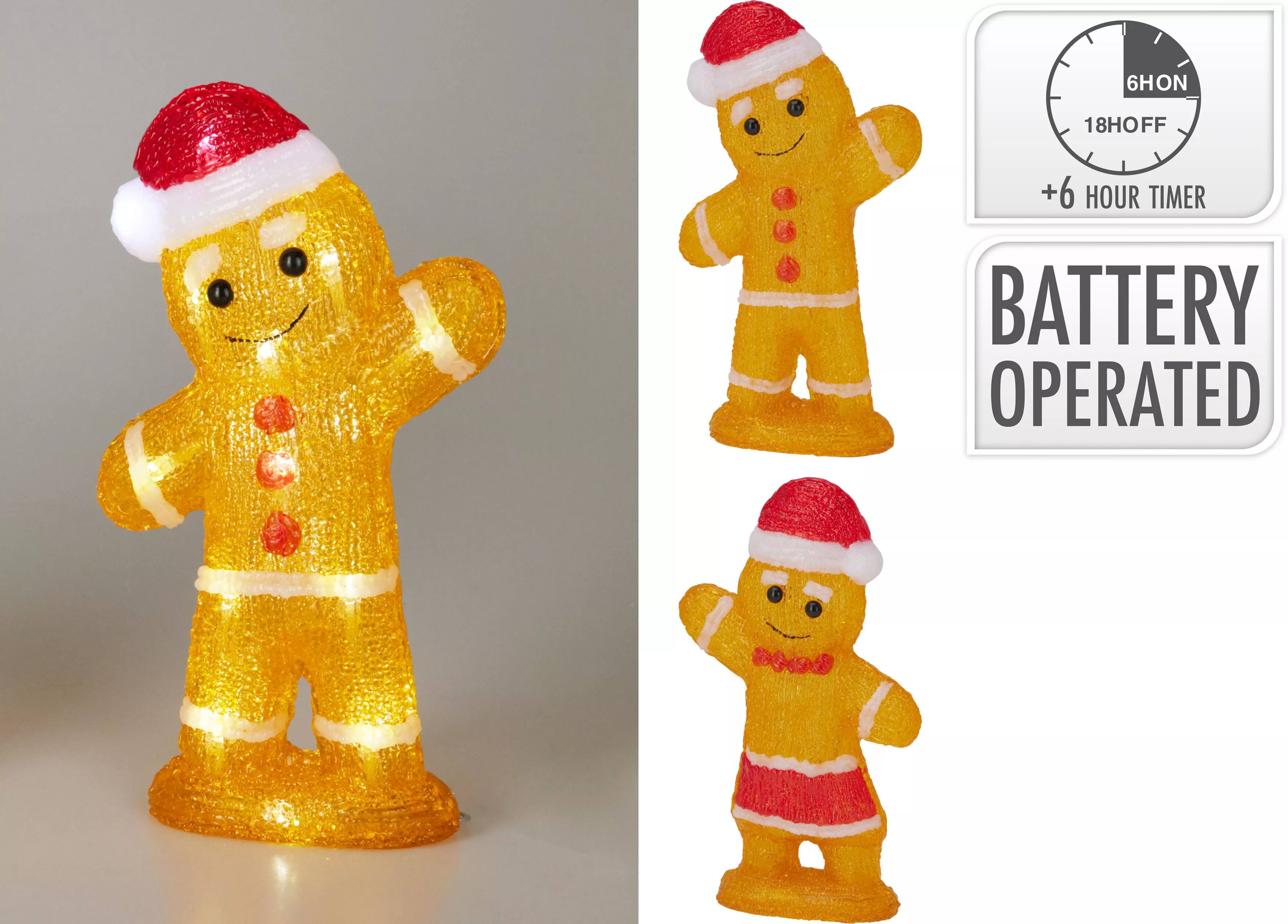 Bonhomme de pain d'épices avec LED CHRISTMAS