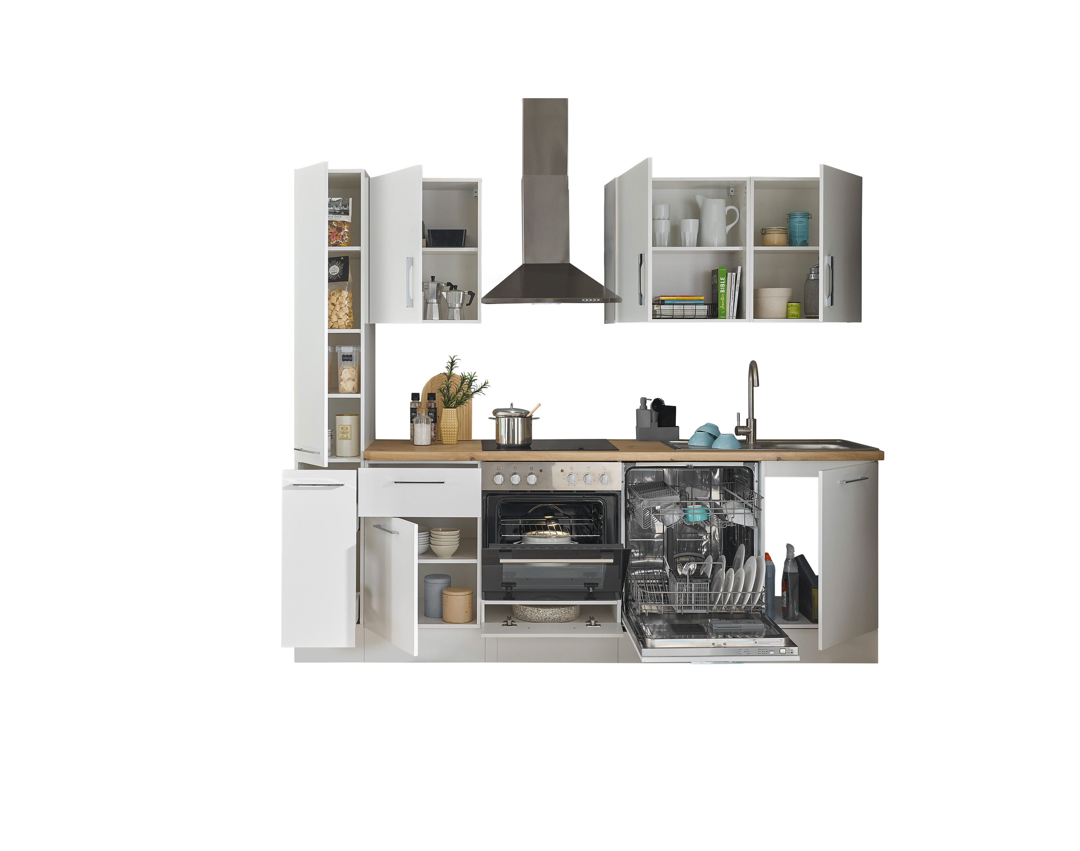 Bloc cuisine avec électroménager CORNWALL (bloc cuisine-armoire coulissante-lave-vaisselle) I