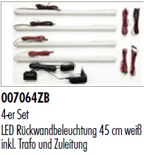 Lot de 4 éclairages LED pour fond de meuble CALI Lot de 4 éclairages LED pour fond de meuble CALI