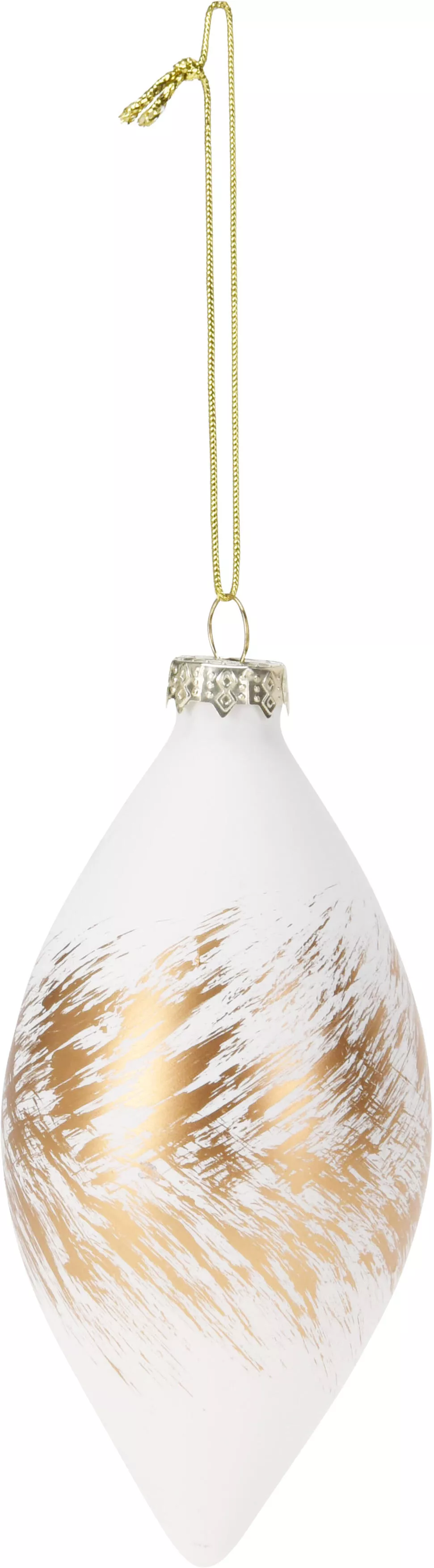 Boule de Noël goutte blanc/or CHRISTMAS