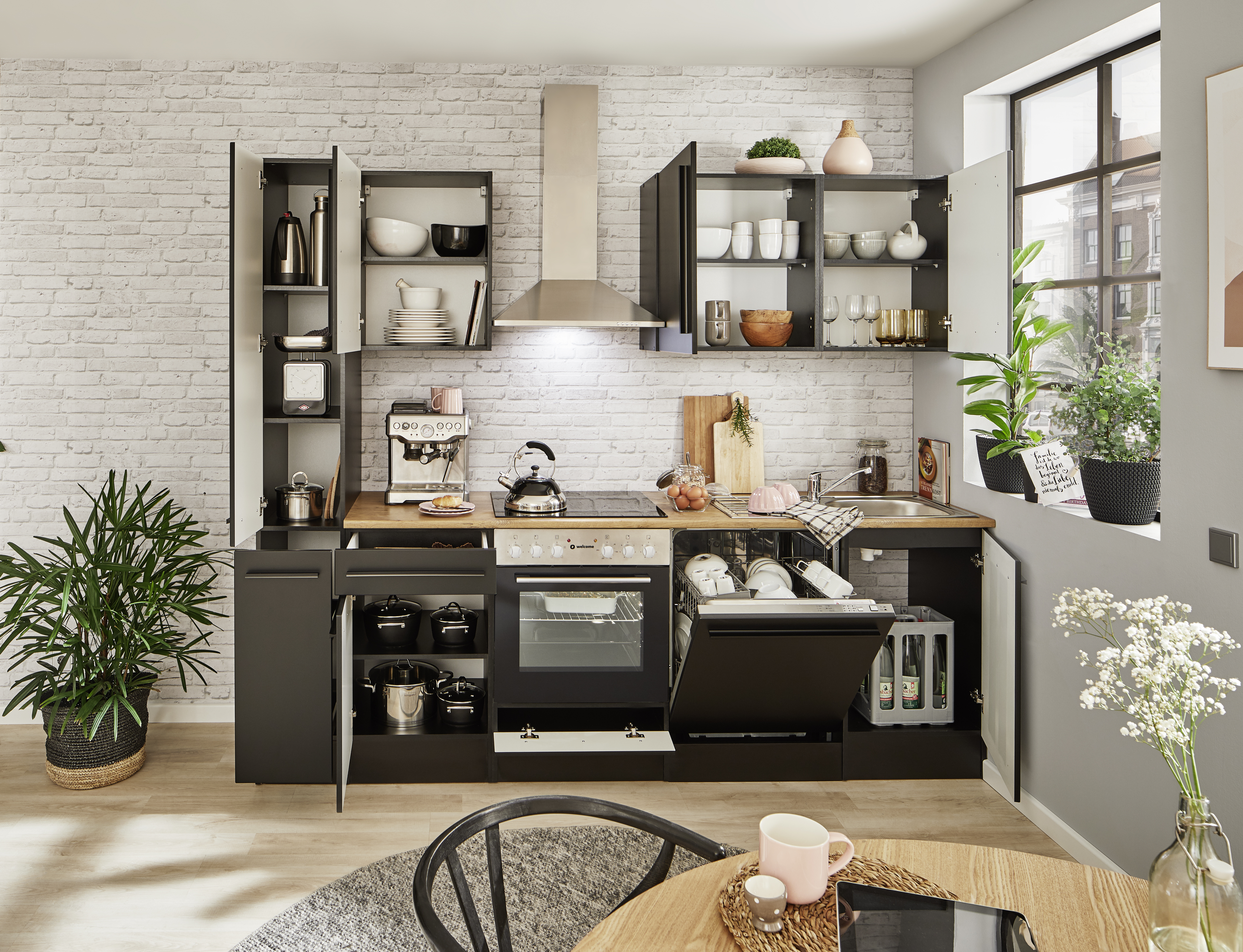 Bloc cuisine avec électroménager JAZZ 8 (bloc cuisine - armoire coulissante) II